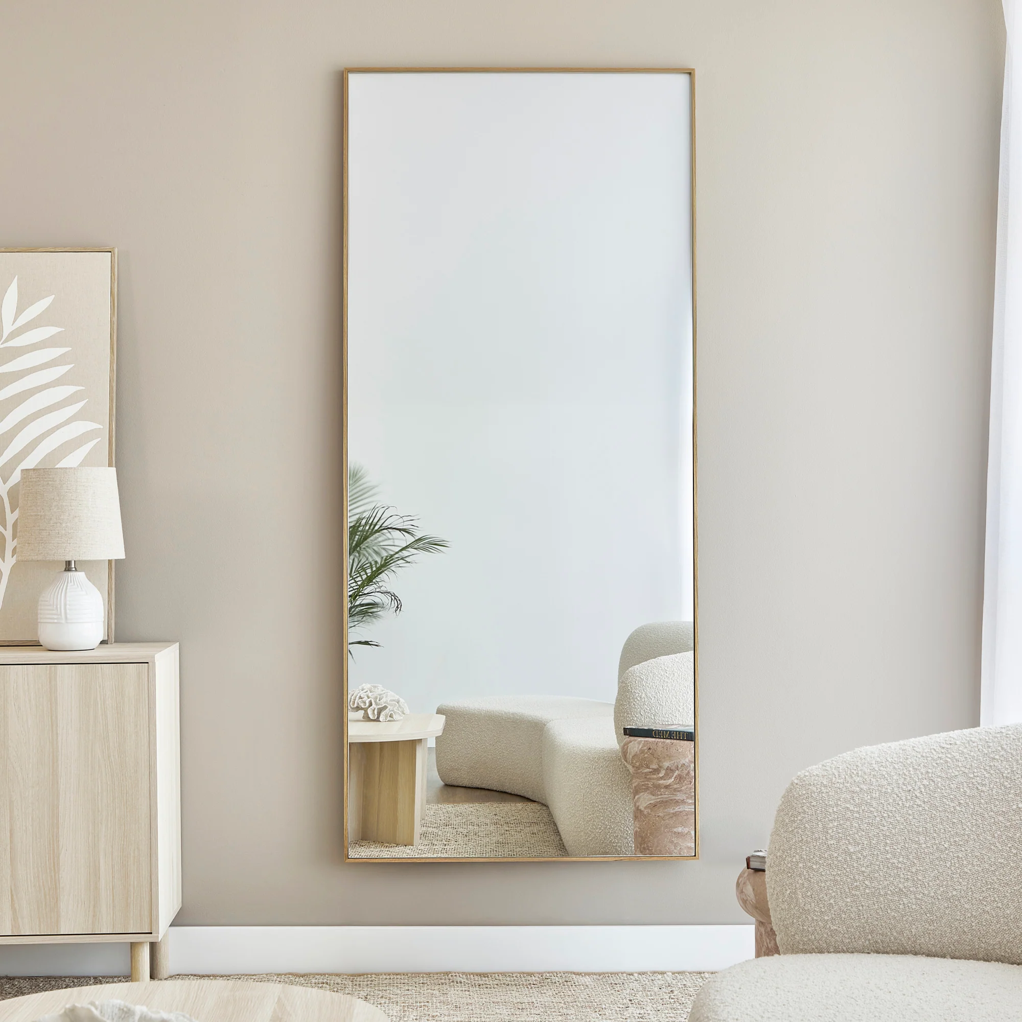 Oakleigh 180cm Rectangle Solid Oak Mirror Natural - Image 4