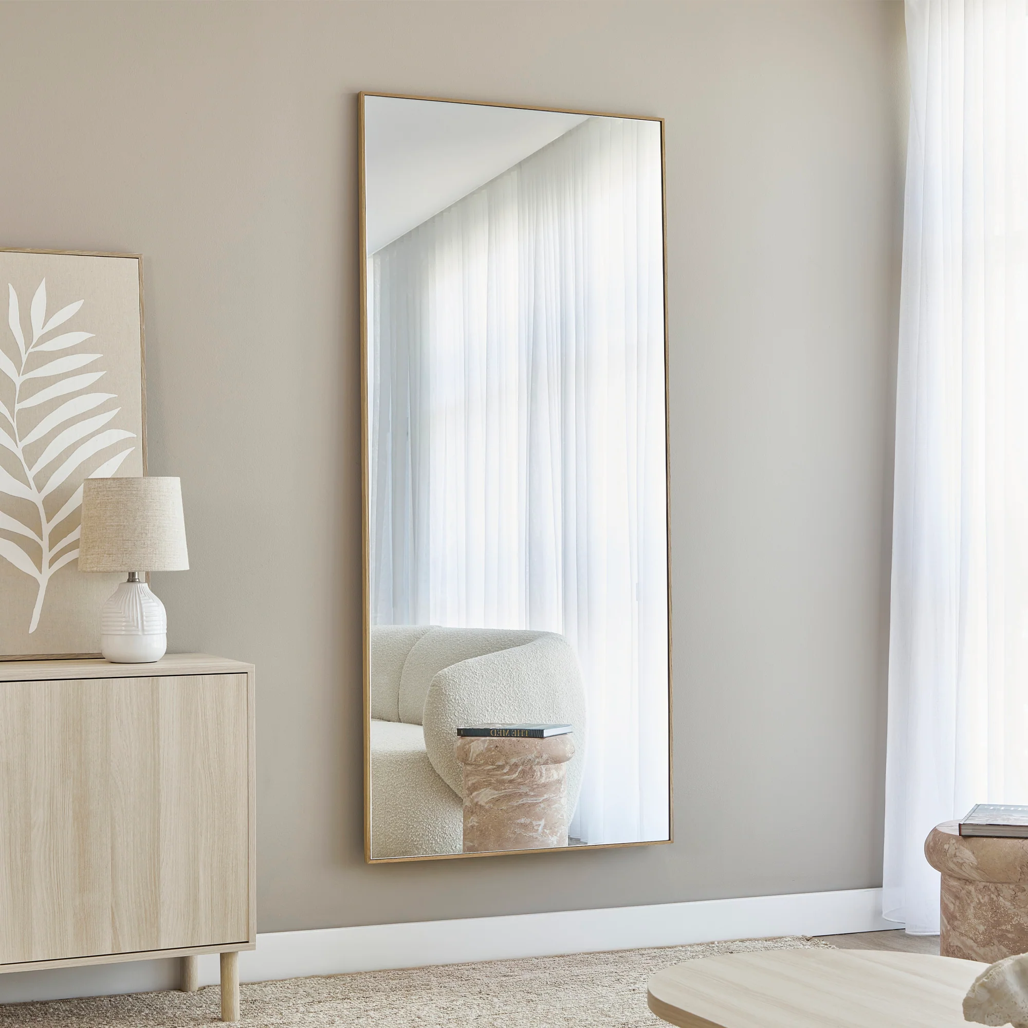 Oakleigh 180cm Rectangle Solid Oak Mirror Natural - Image 5