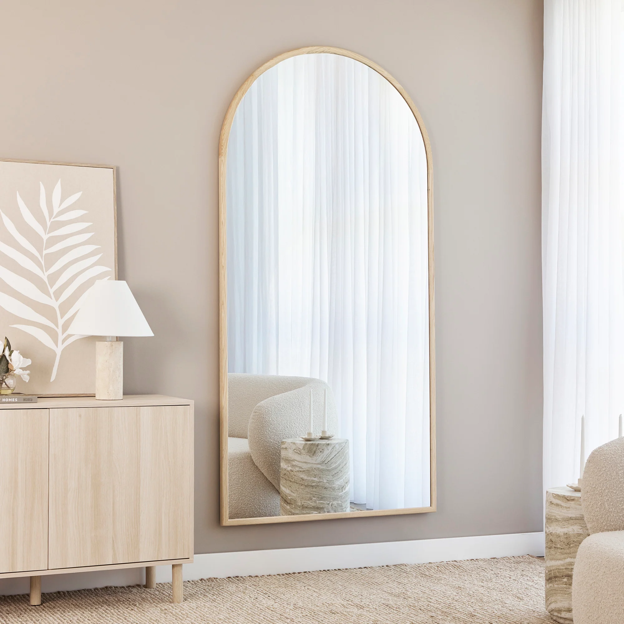 Oakleigh 200cm Arch Solid Oak Mirror Natural - Image 4