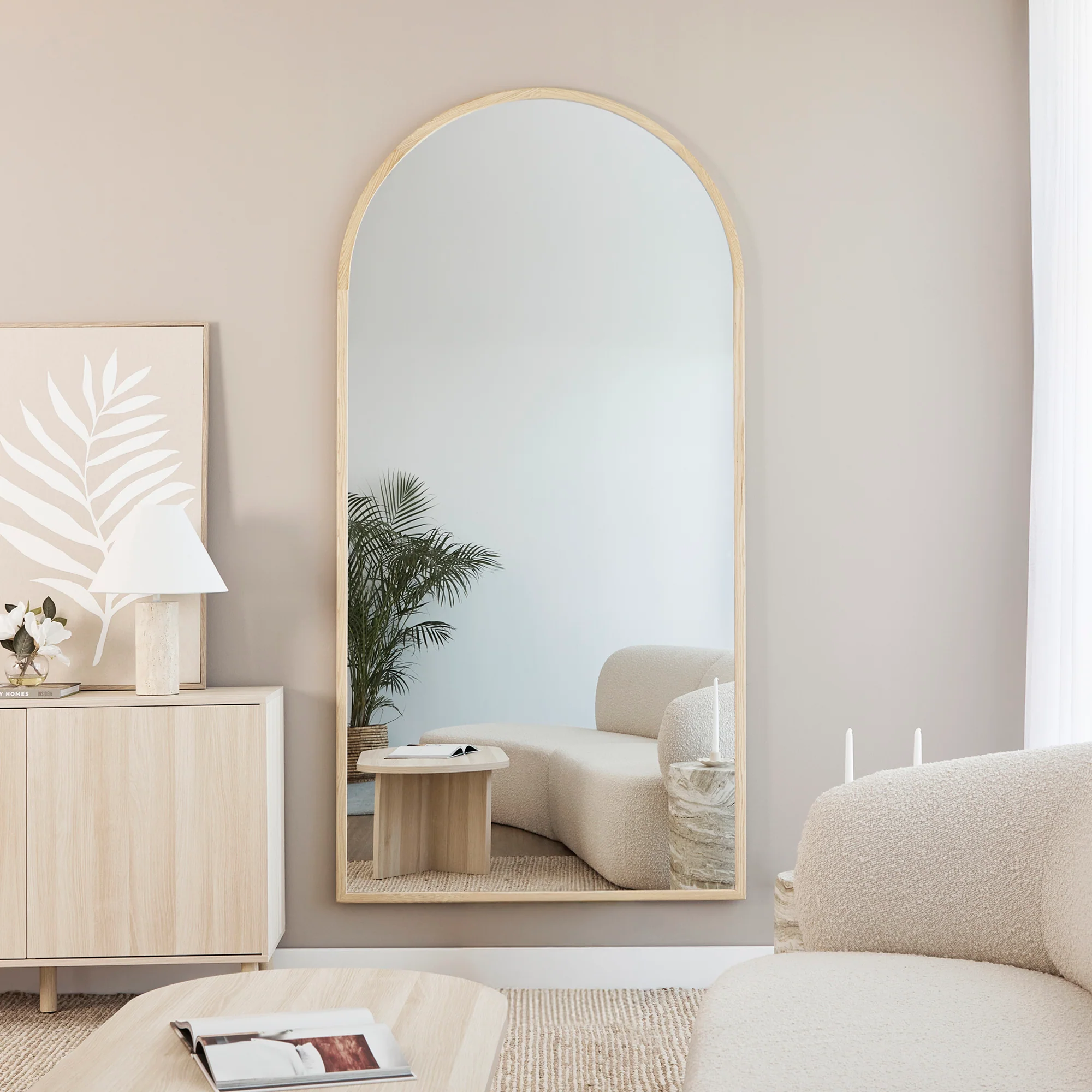 Oakleigh 200cm Arch Solid Oak Mirror Natural - Image 8
