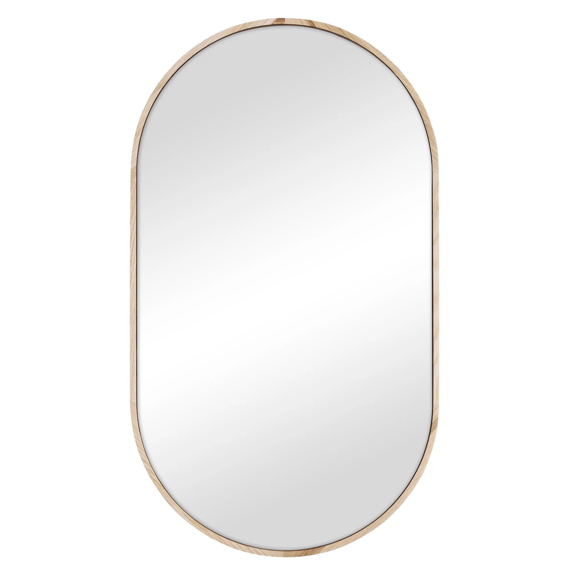 Oakleigh 70cm Oval Solid Oak Mirror Natural - Image 2