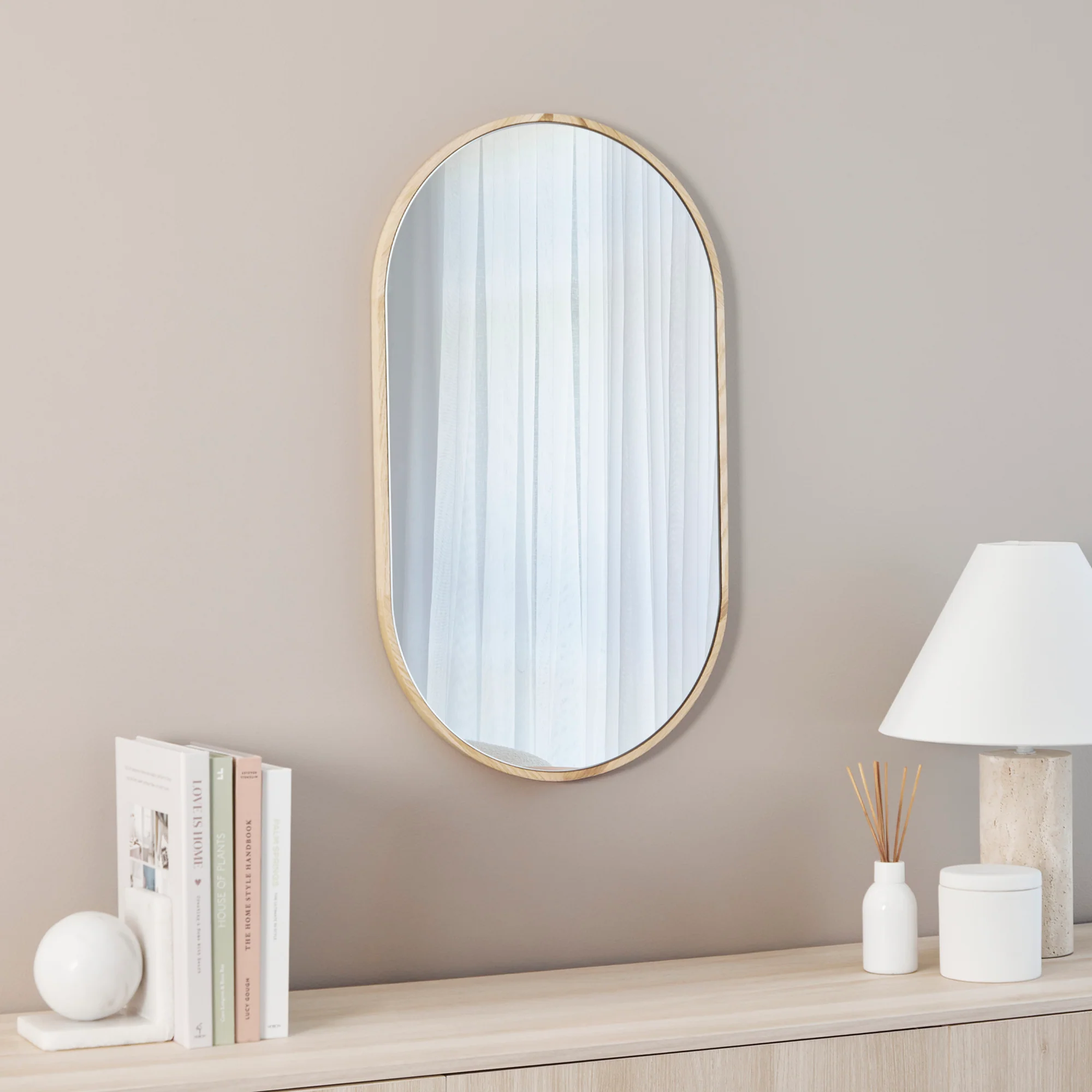 Oakleigh 70cm Oval Solid Oak Mirror Natural - Image 4