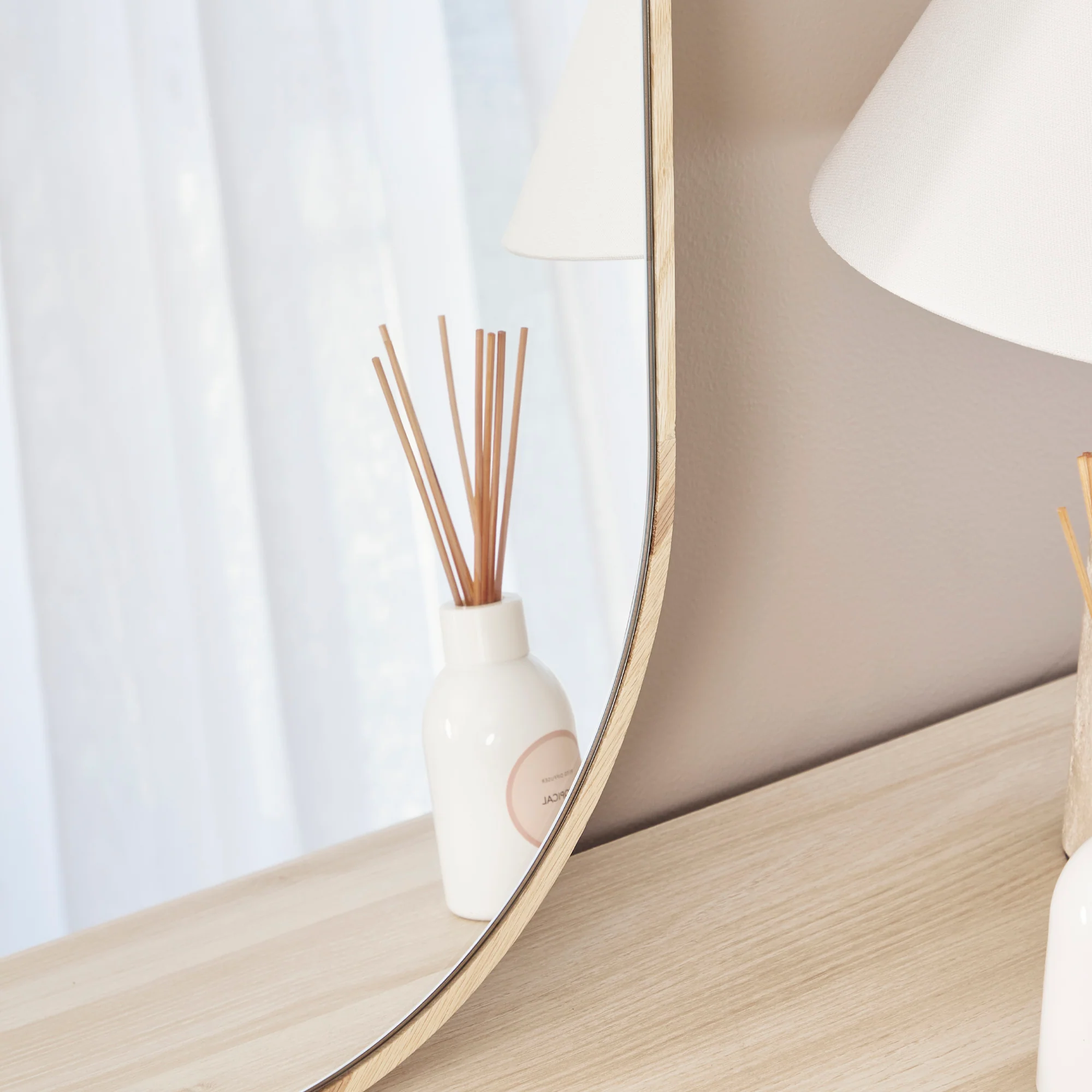 Oakleigh 70cm Oval Solid Oak Mirror Natural - Image 5