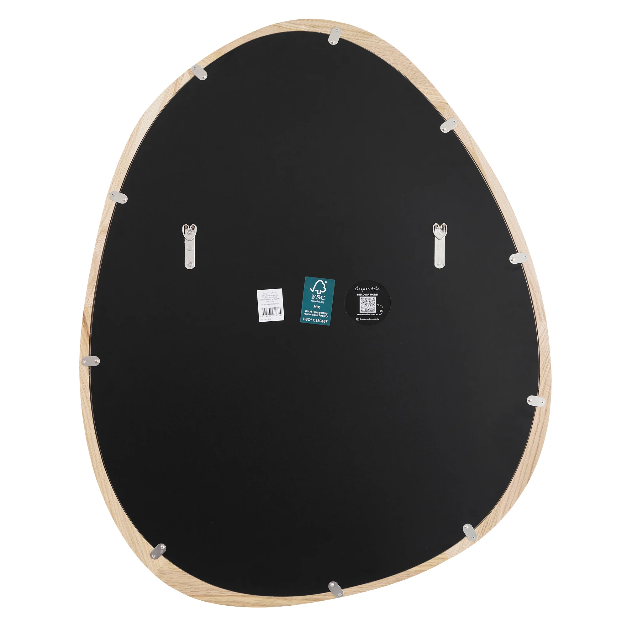 Oakleigh 72cm Organic Pebble Solid Oak Mirror Natural - Image 11