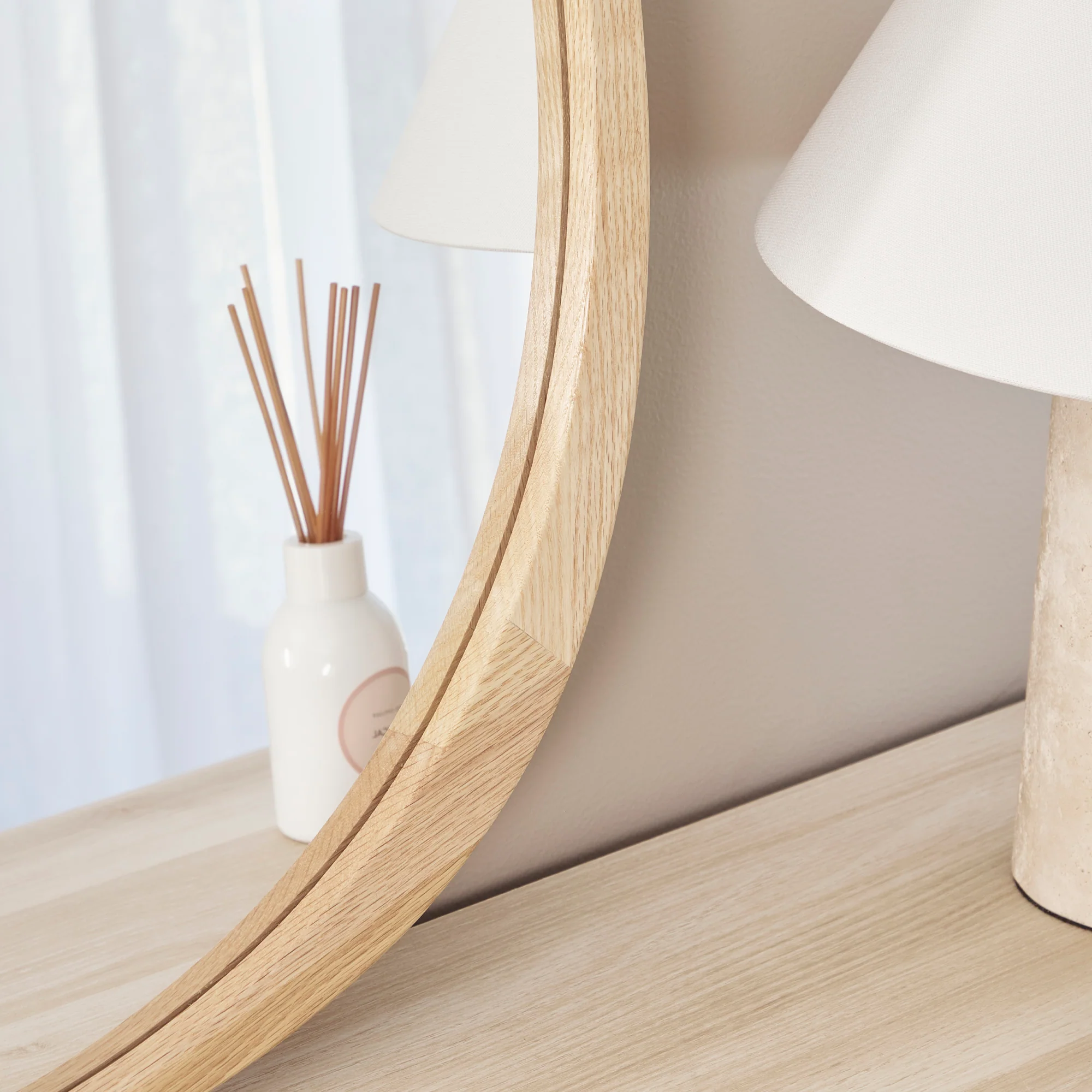 Oakleigh 72cm Organic Pebble Solid Oak Mirror Natural - Image 5