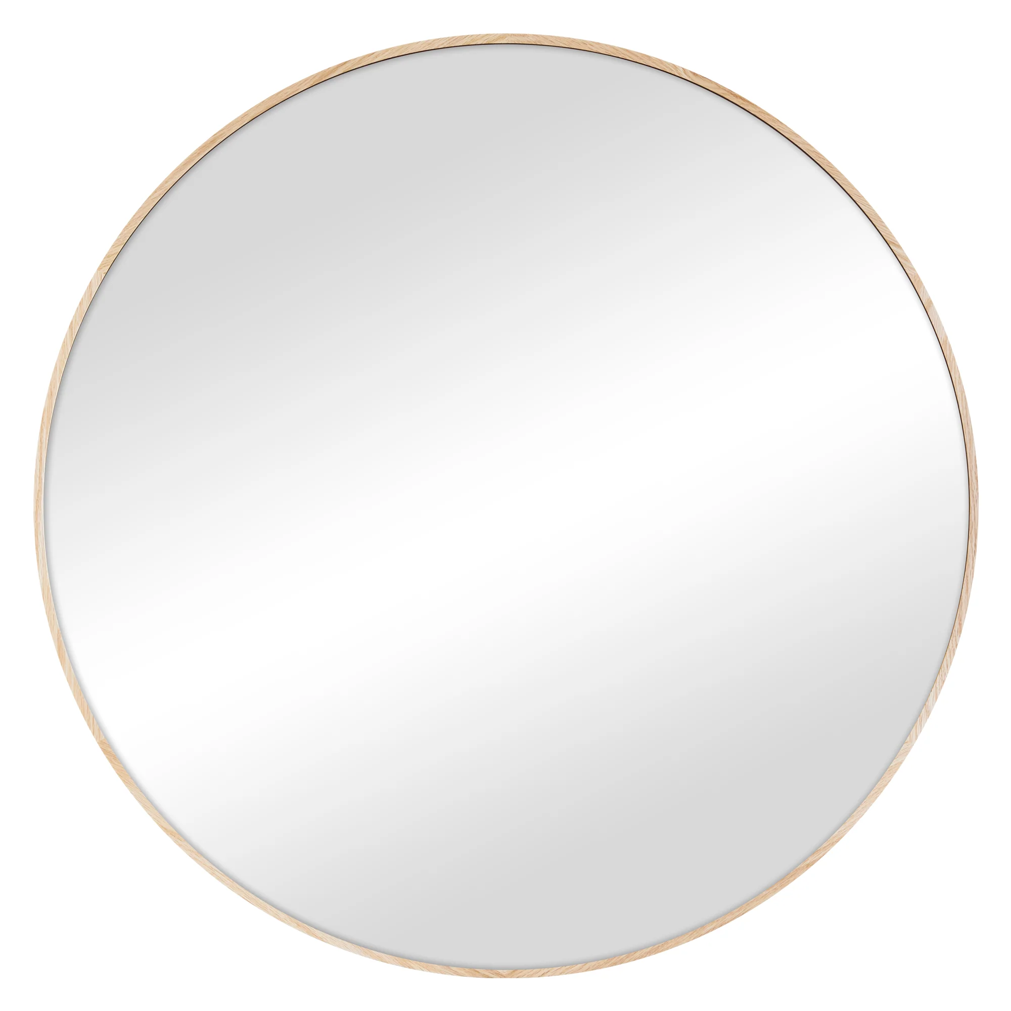 Oakleigh 80cm Round Solid Oak Mirror Natural - Image 2