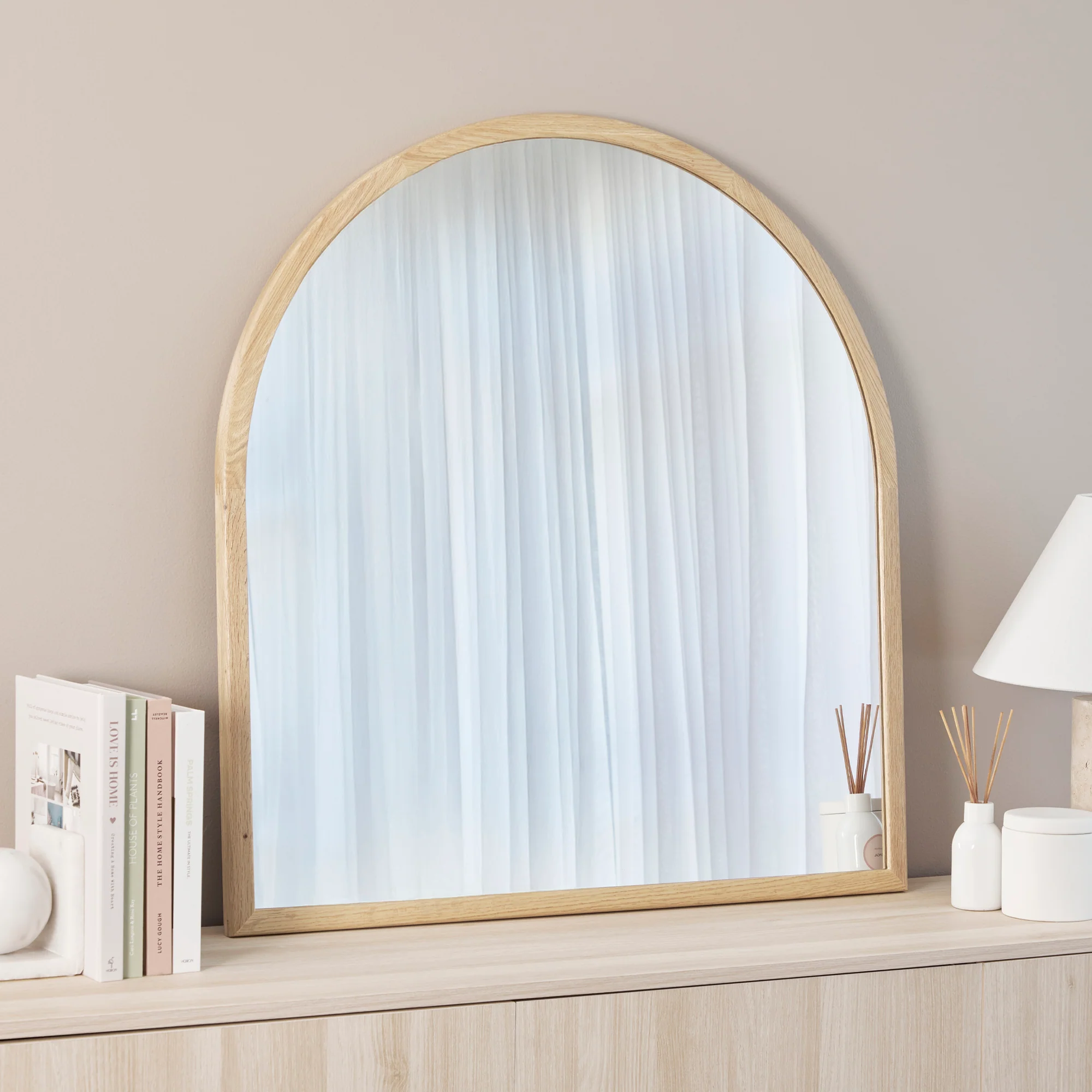 Oakleigh 85cm Arch Solid Oak Mirror Natural - Image 4