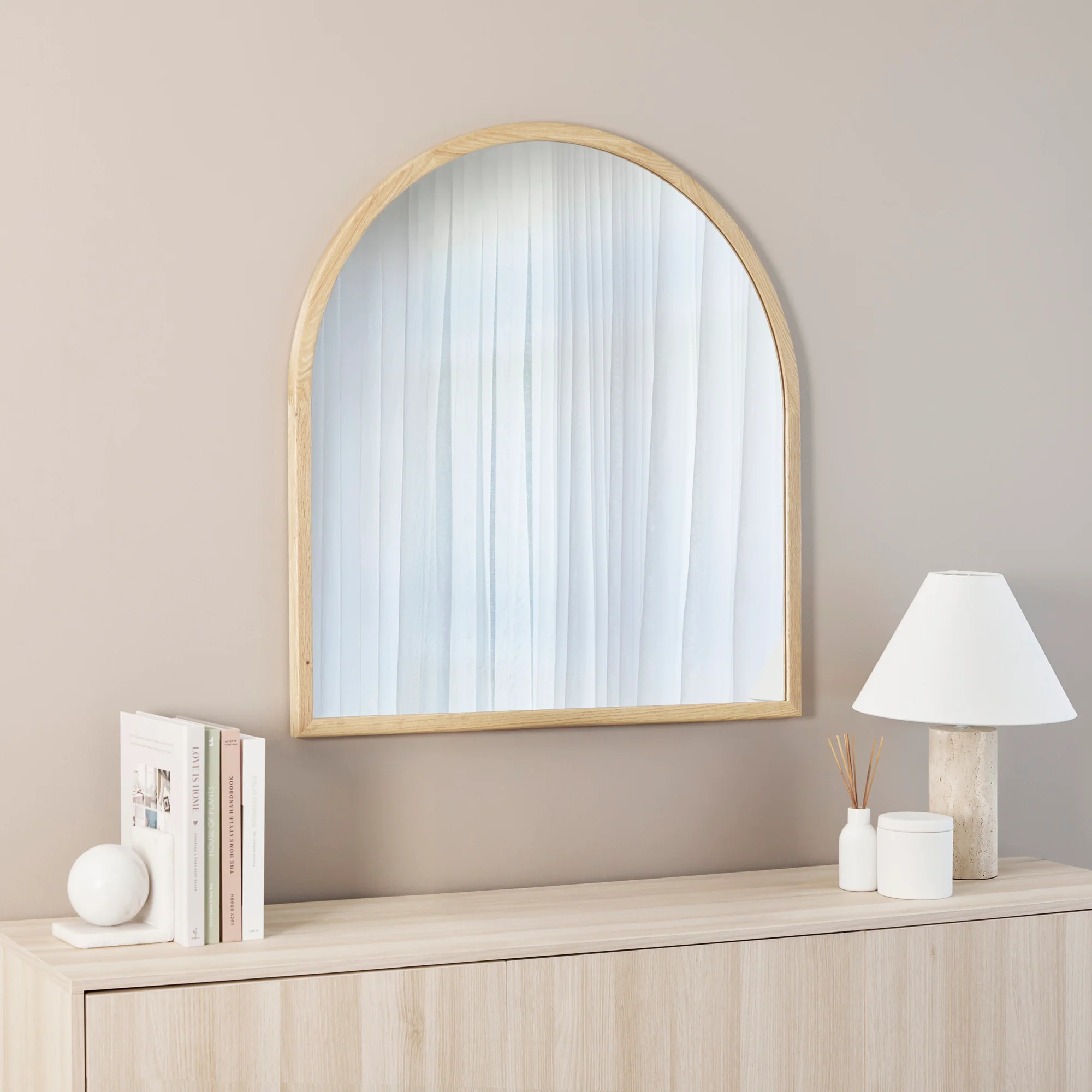 Oakleigh 85cm Arch Solid Oak Mirror Natural - Image 5