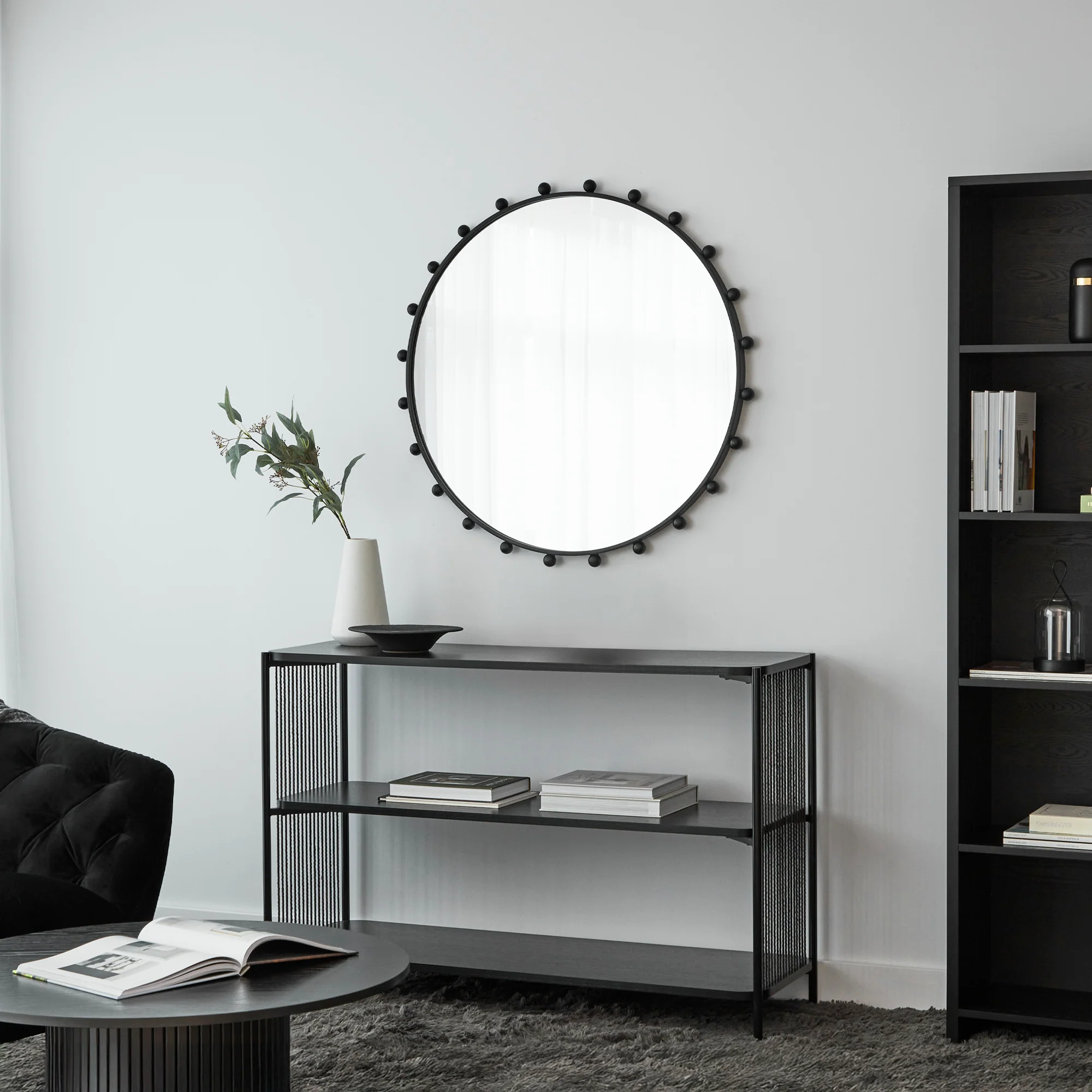 Orbit Sphere 90cm Round Mirror Black - Image 5