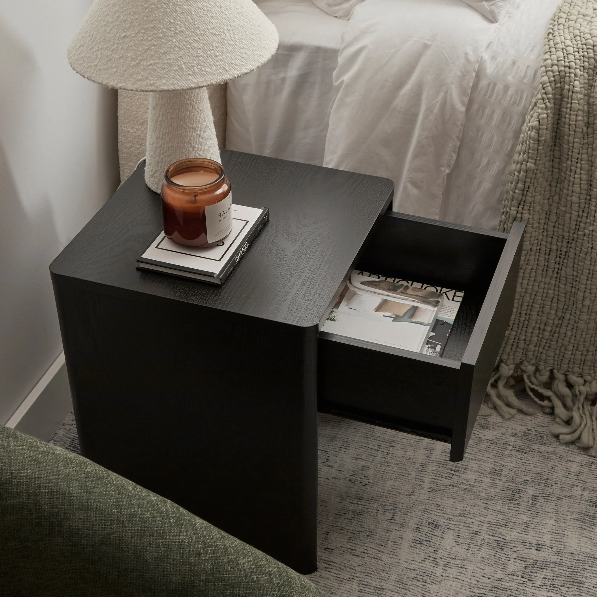 Oxford Bedside Table Black - Image 7