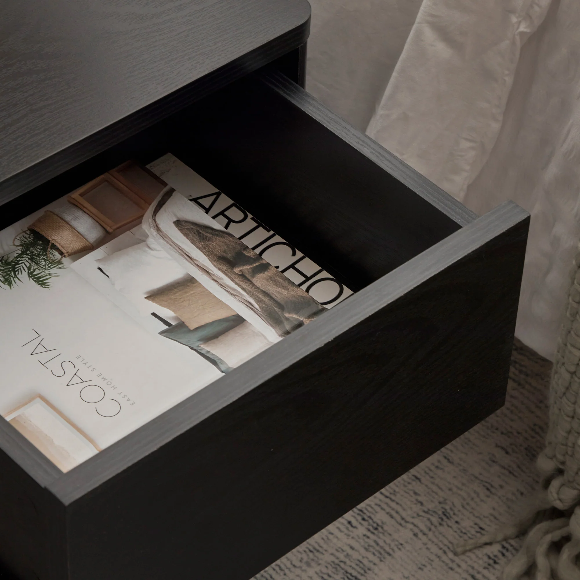 Oxford Bedside Table Black - Image 8