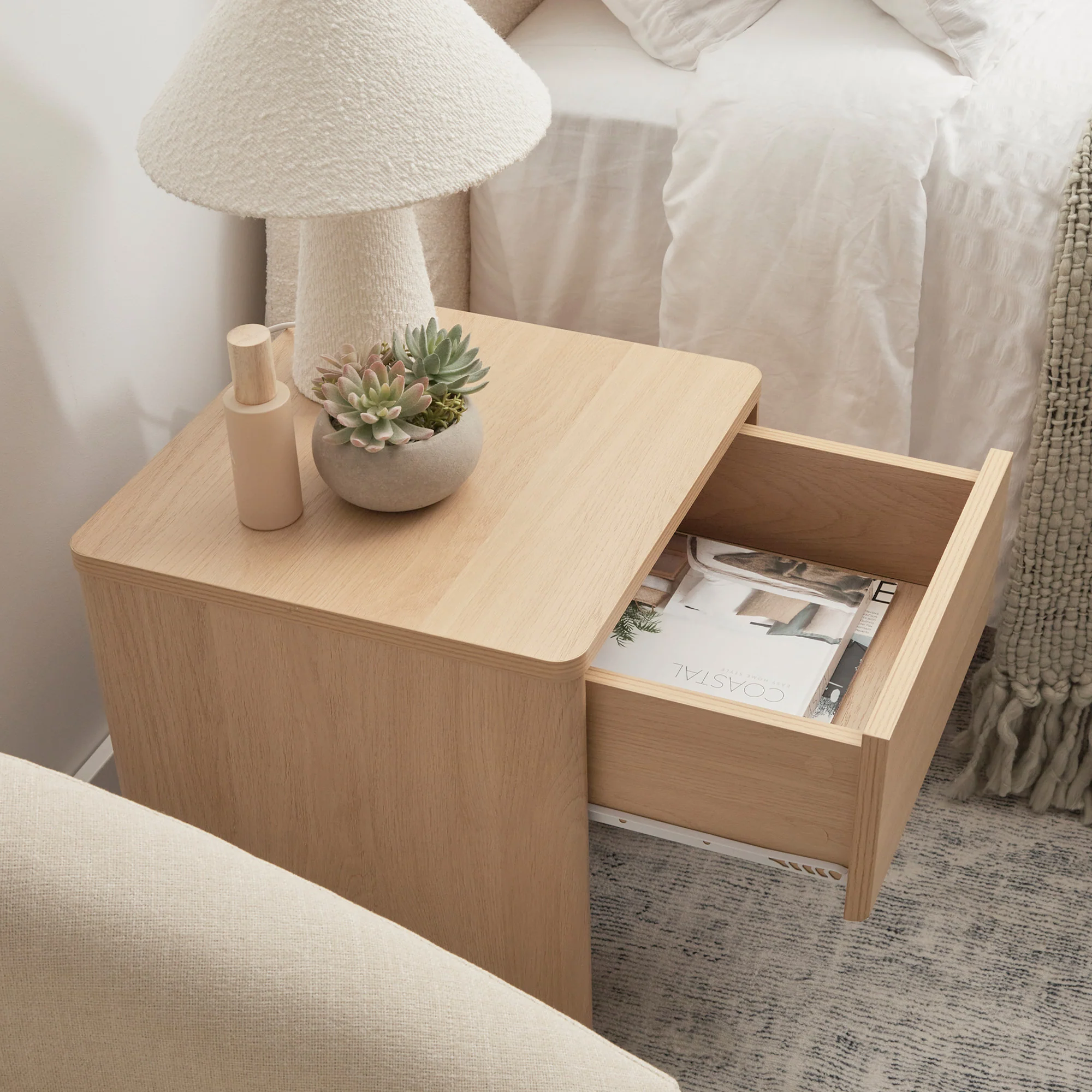 Oxford Bedside Table Oak (Set of 2) - Image 7