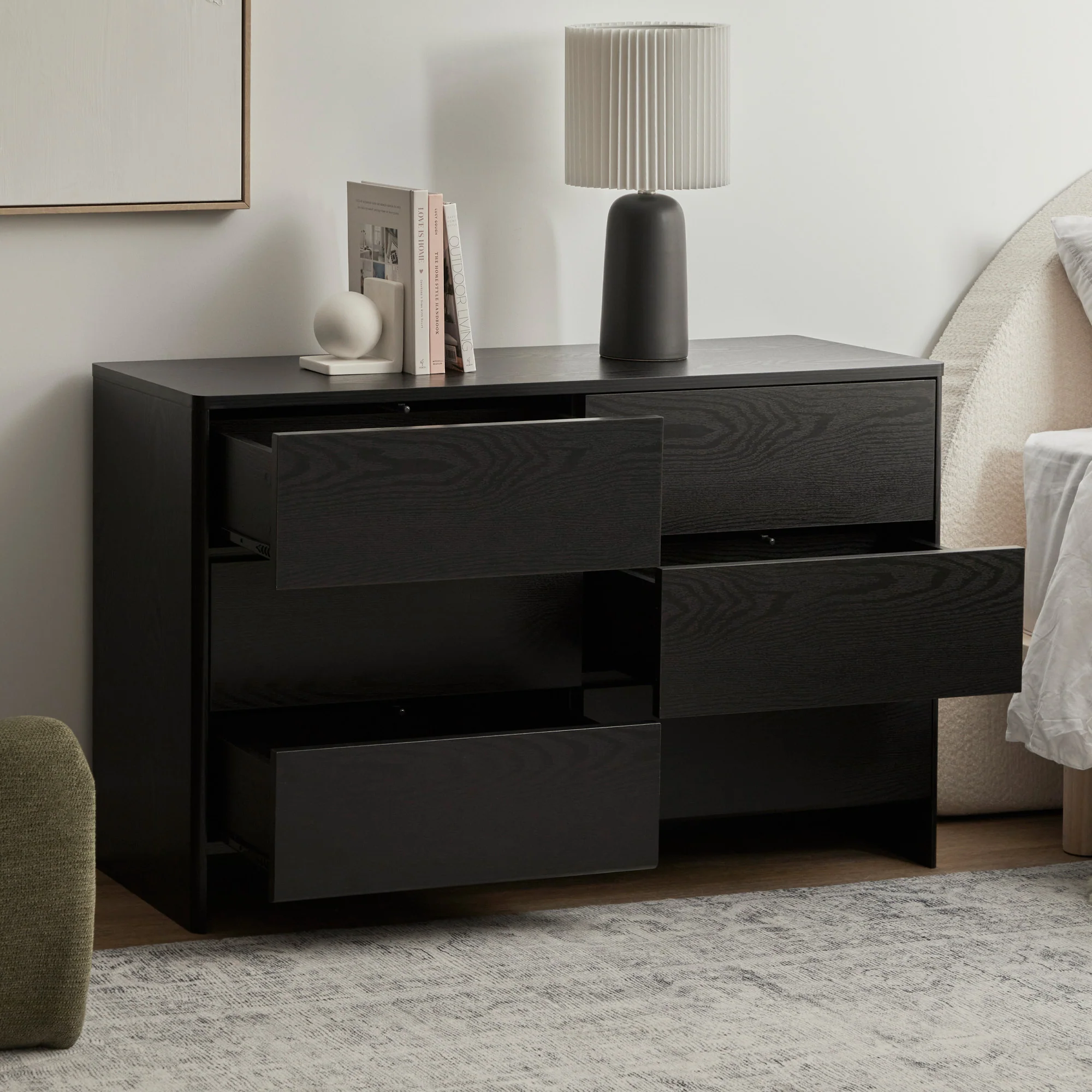 Oxford Chest of 6 Drawers Black - Image 5