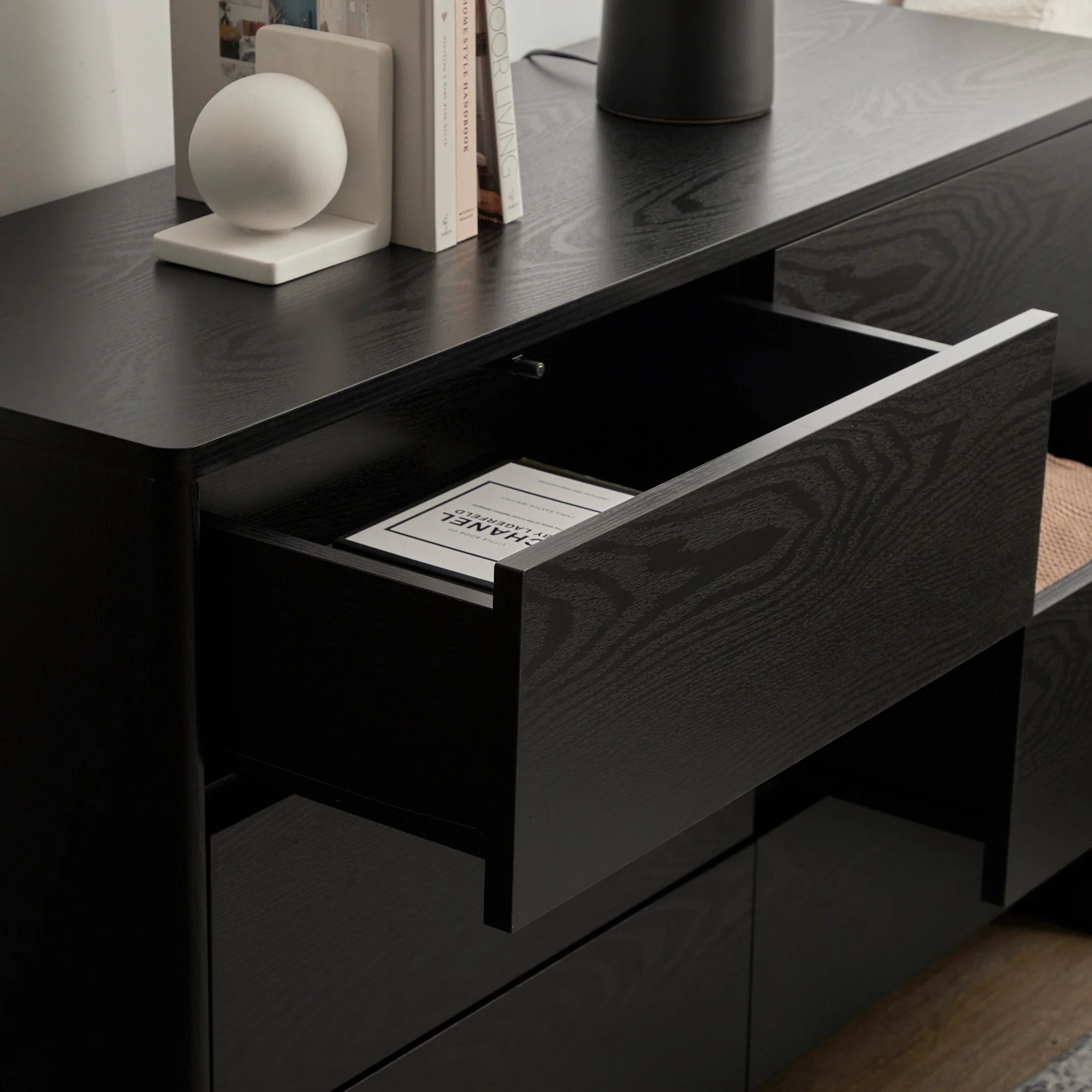 Oxford Chest of 6 Drawers Black - Image 7