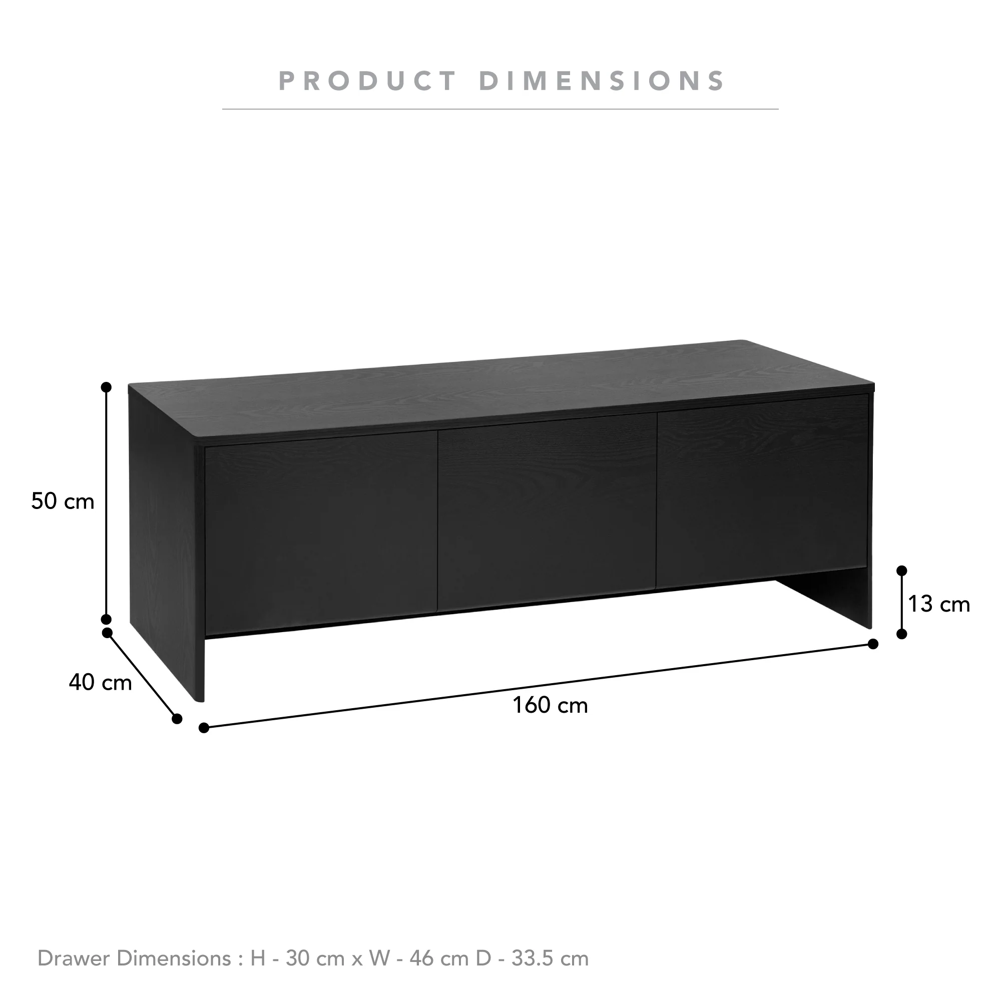Oxford Entertainment Unit Black (160cm) - Image 3