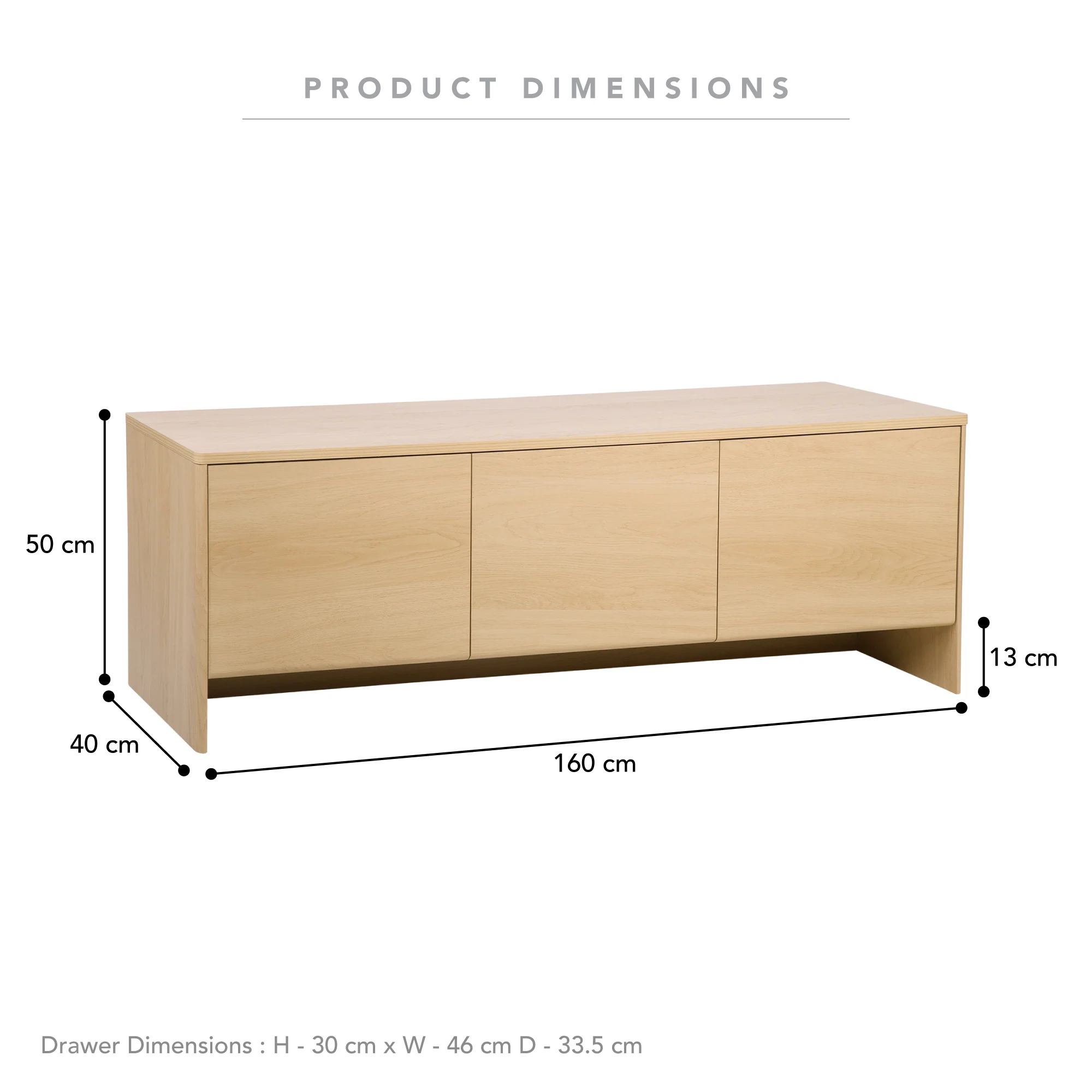 Oxford Entertainment Unit Oak (160cm) - Image 3