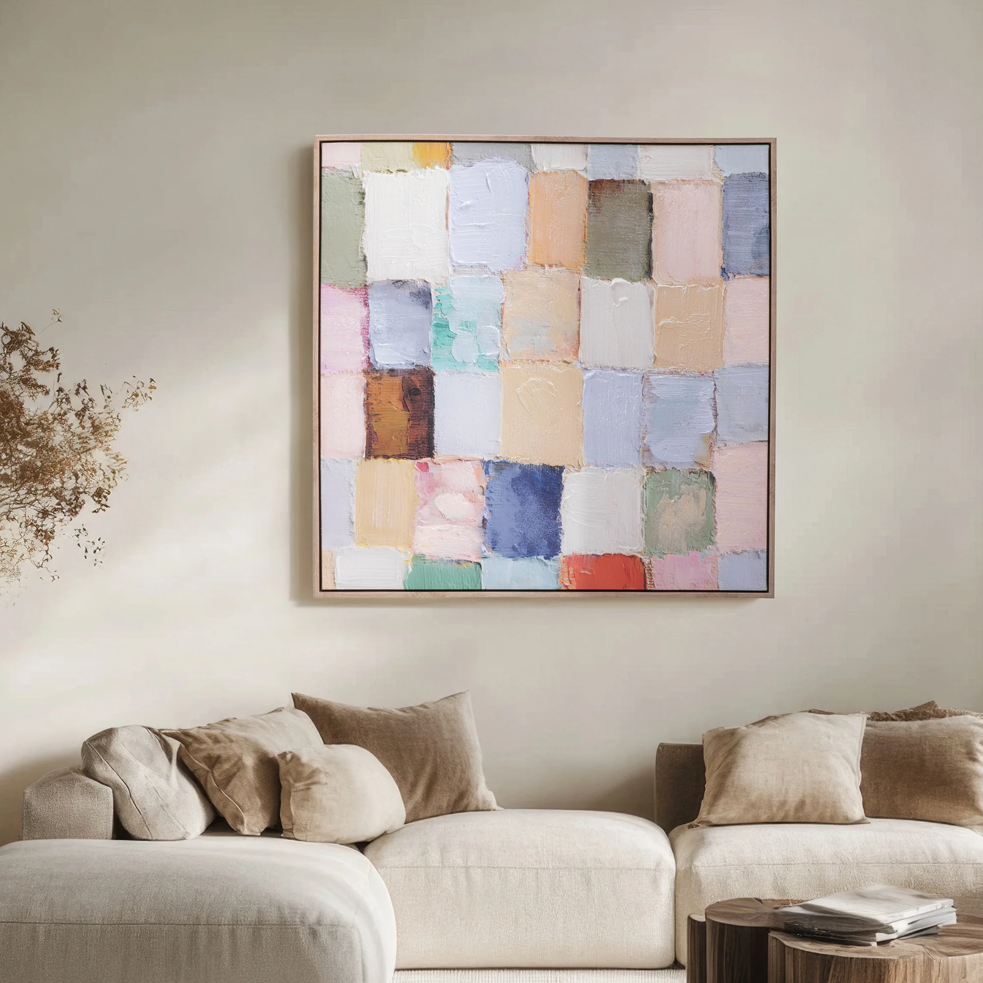 Pastel Blocks Wall Art 82x82cm - Image 3