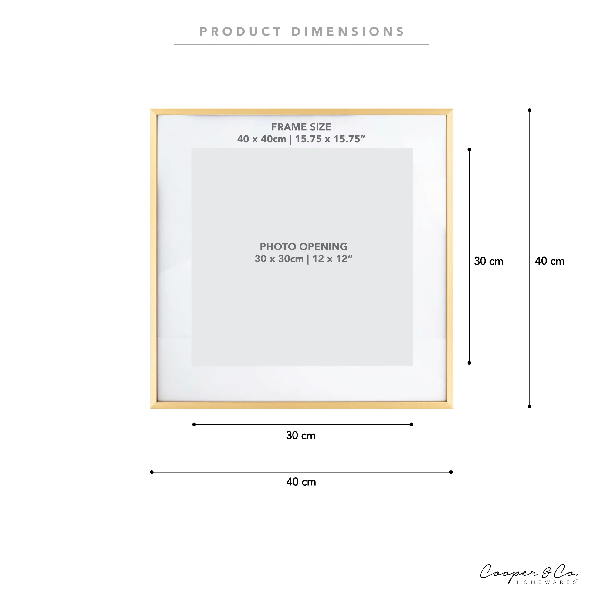 40x40cm Mat to 30x30cm Premium Metal Photo Frame - Image 9