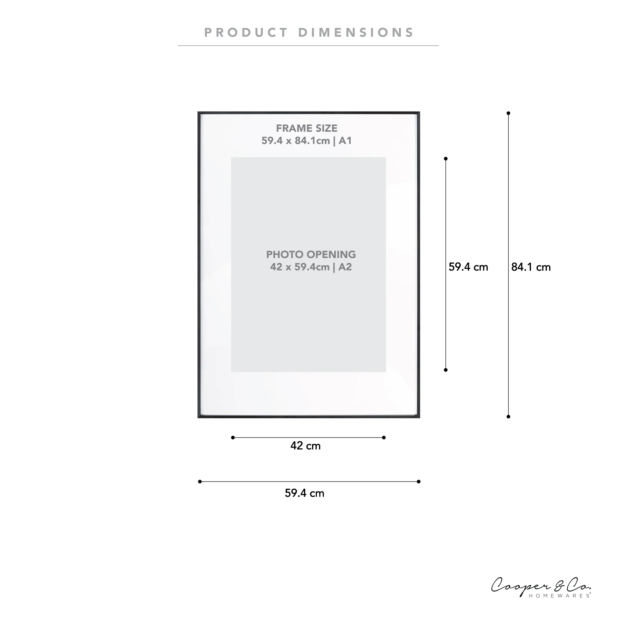 A1 Mat to A2 Premium Metal Photo Frame - Image 4