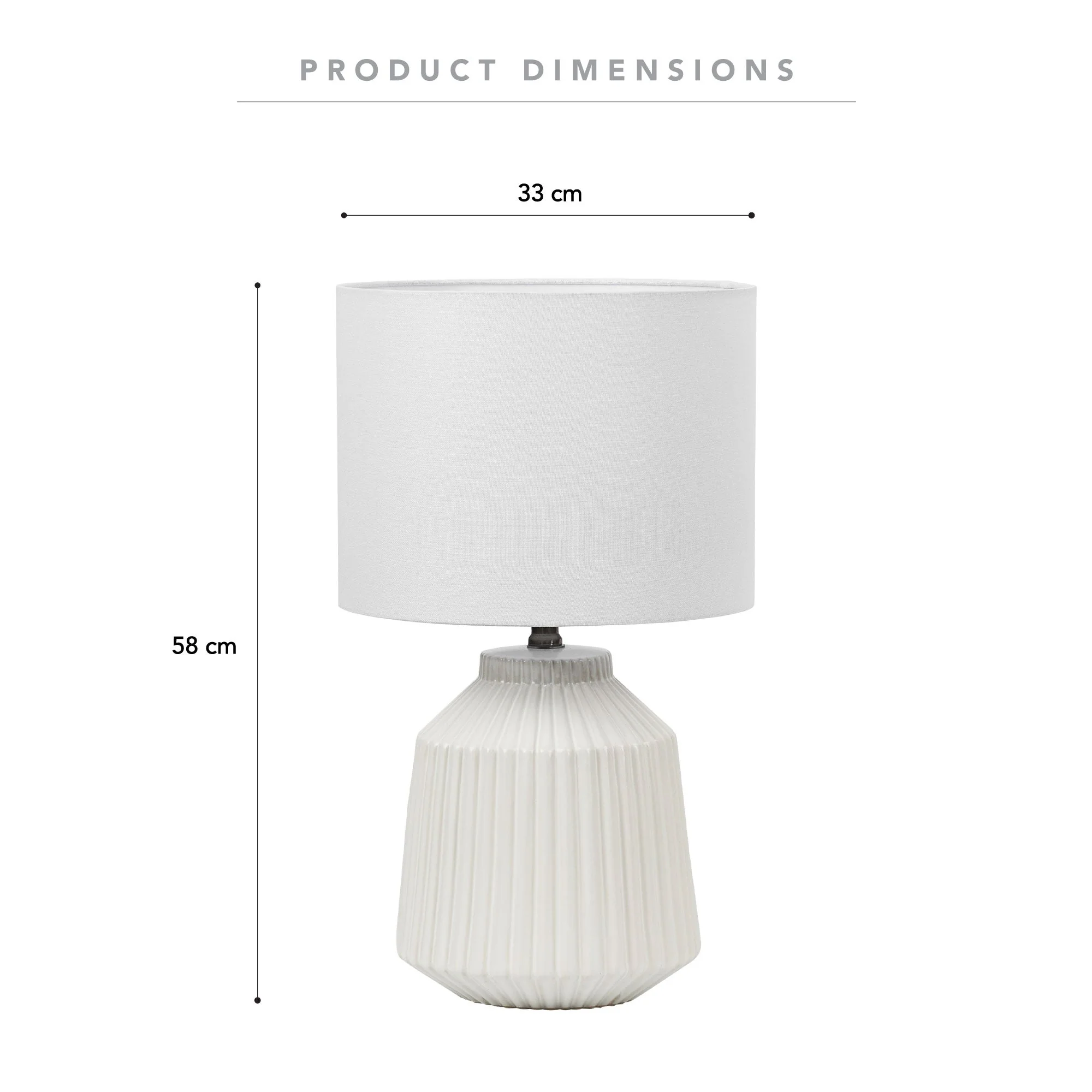 Pleat Modern Ceramic Table Lamp White - Image 3
