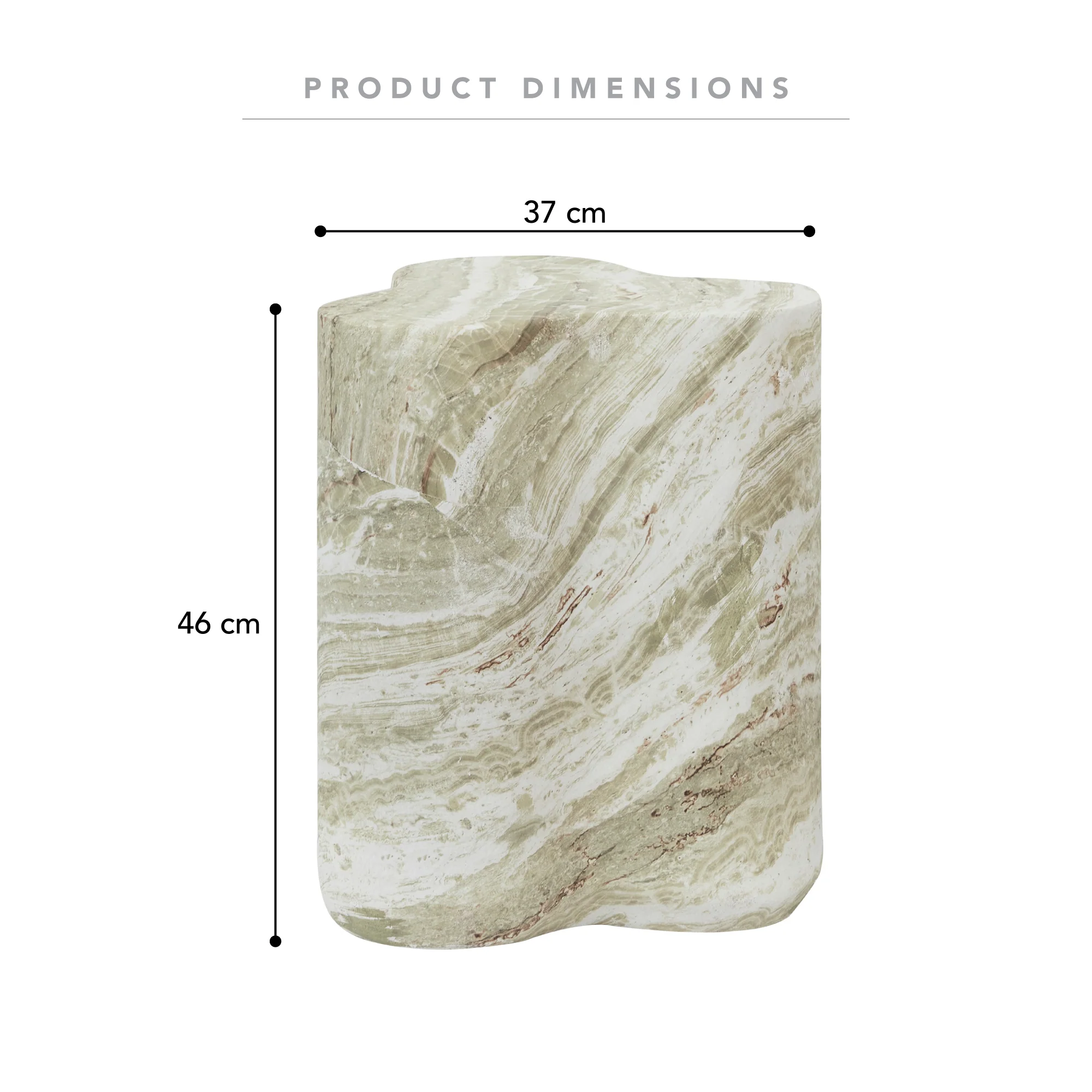 Poppy MgO Side Table Green Marble Look - Image 3