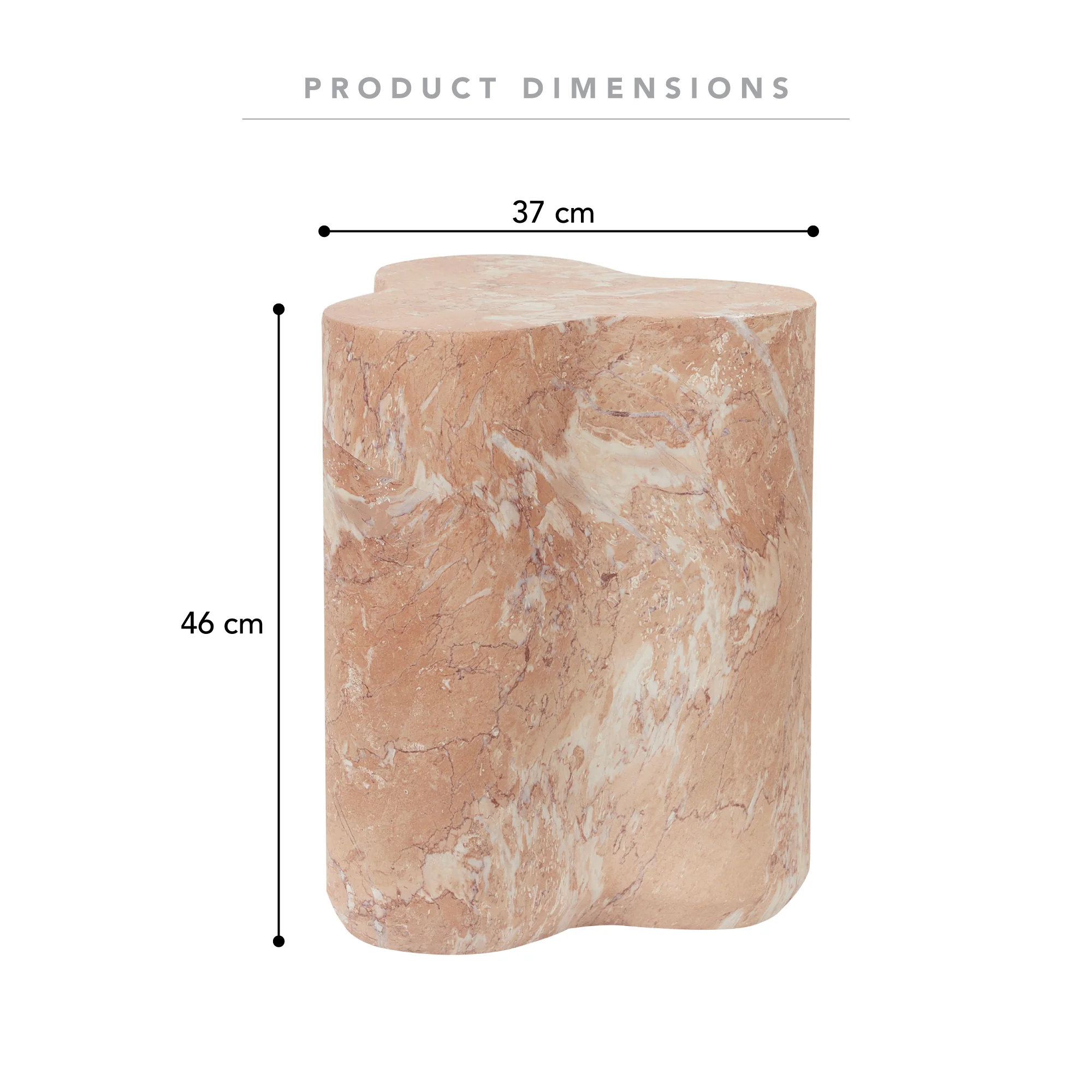 Poppy MgO Side Table Tea Rose Marble Look - Image 3
