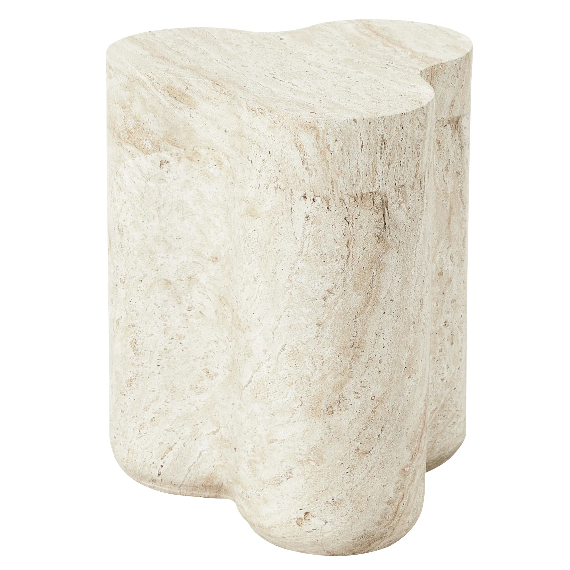 Poppy Side Table Travertine Look - Image 12