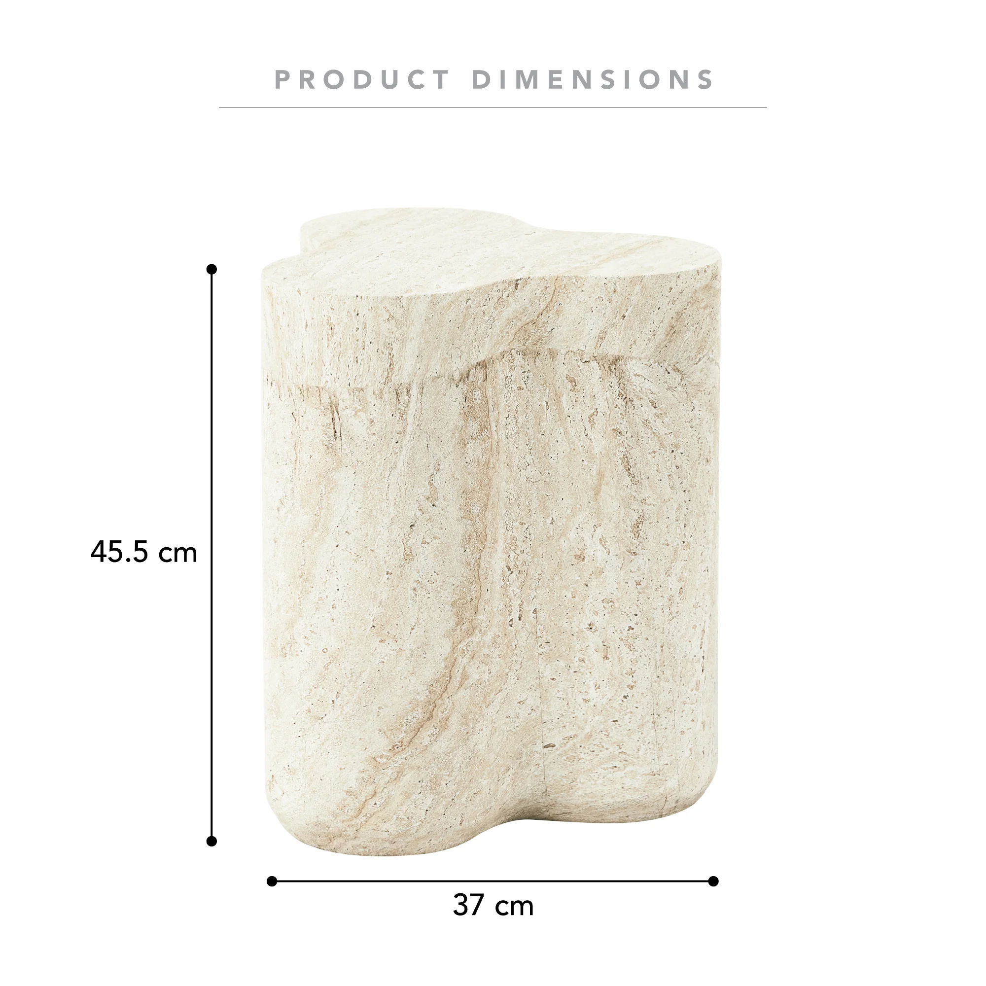 Poppy Side Table Travertine Look - Image 3