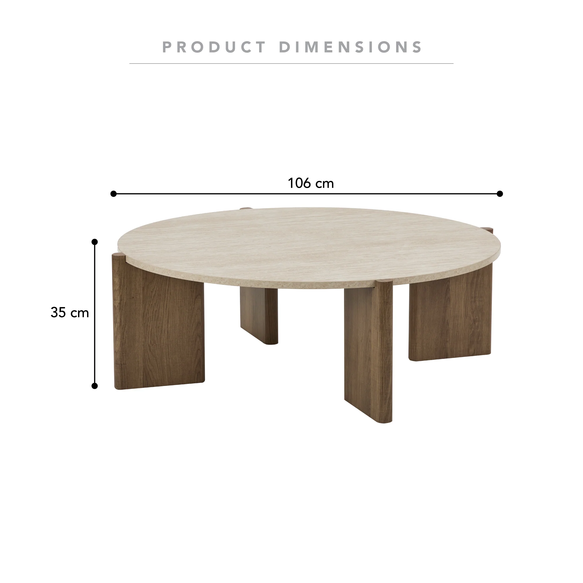 Punto Coffee Table Travertine Look - Image 3