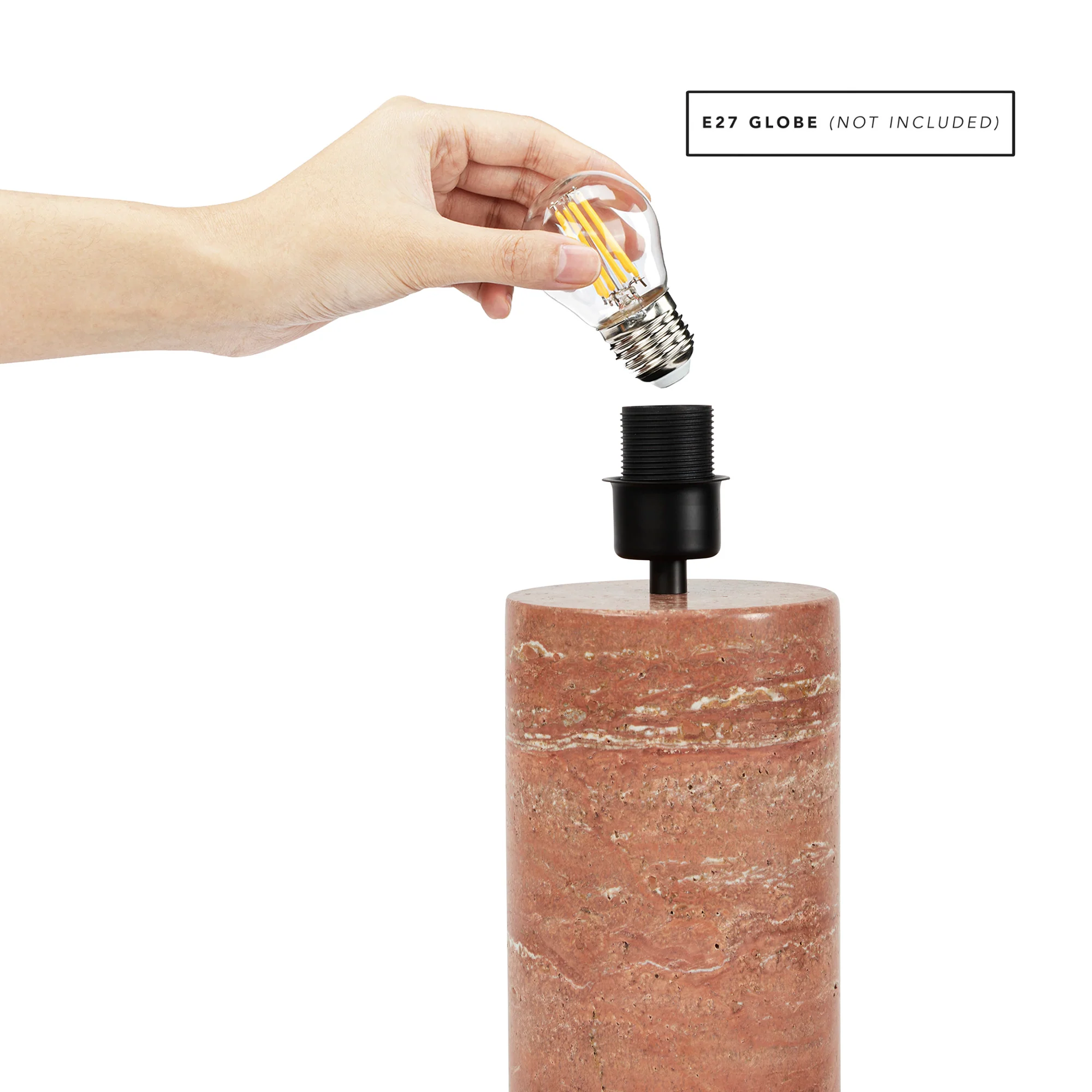 Quinn Marble Table Lamp Terracotta - Image 10