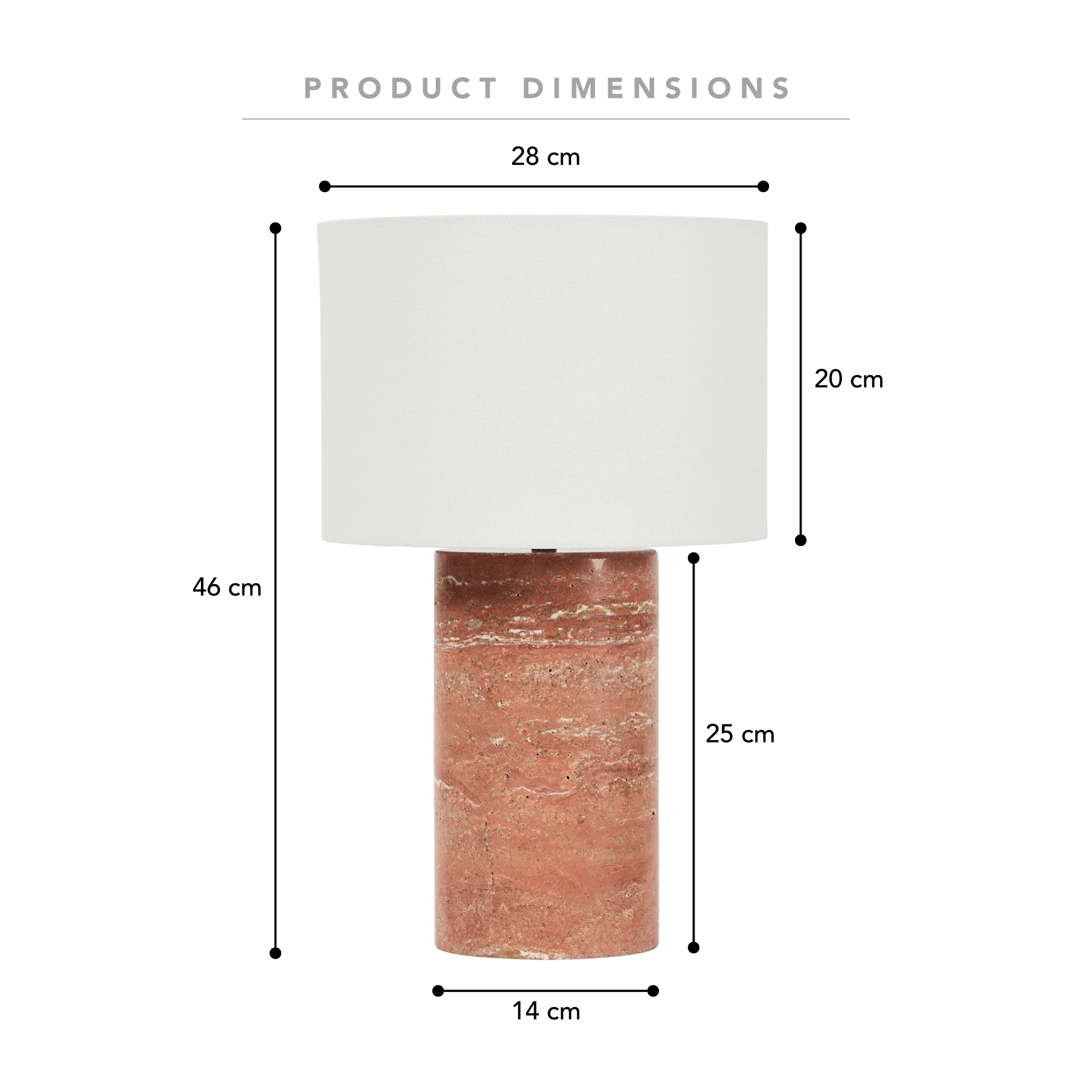 Quinn Marble Table Lamp Terracotta - Image 3