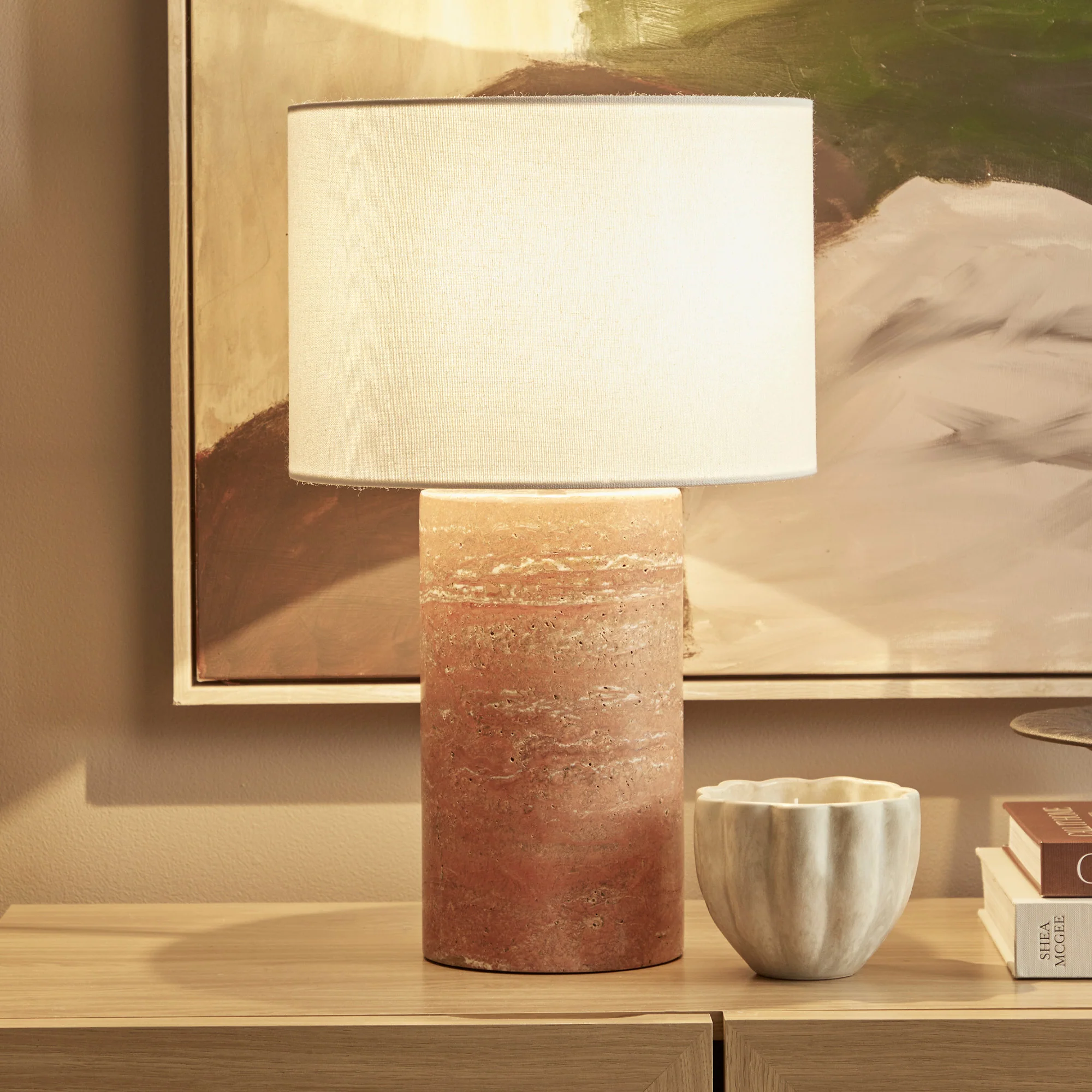 Quinn Marble Table Lamp Terracotta - Image 5
