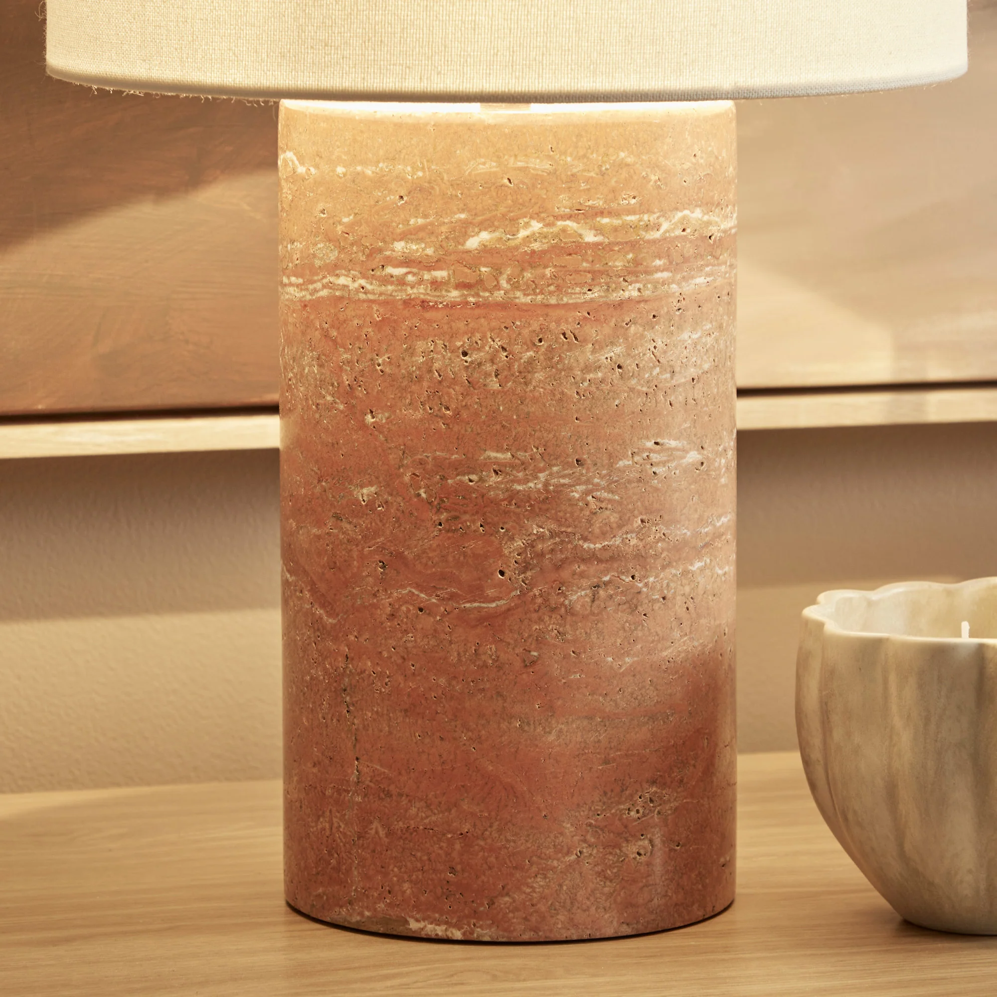 Quinn Marble Table Lamp Terracotta - Image 6