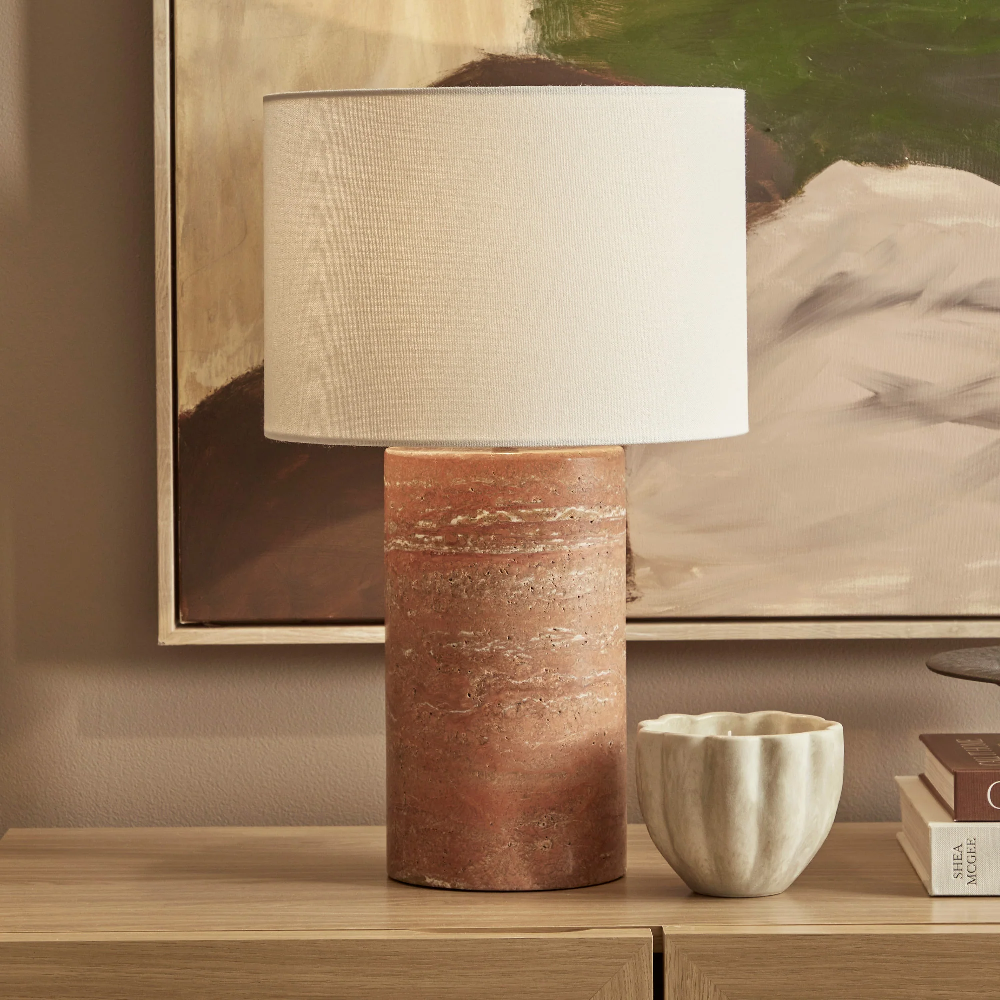 Quinn Marble Table Lamp Terracotta (Set of 2) - Image 4