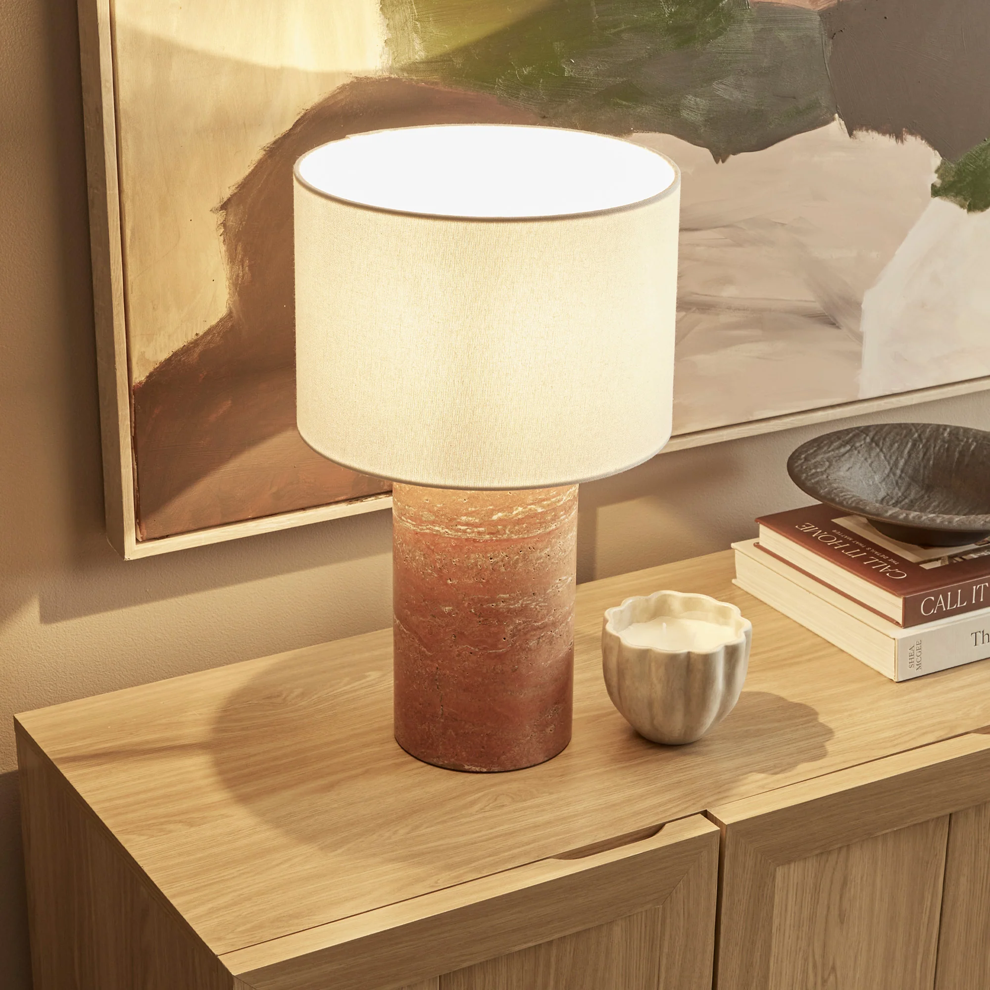 Quinn Marble Table Lamp Terracotta (Set of 2) - Image 7
