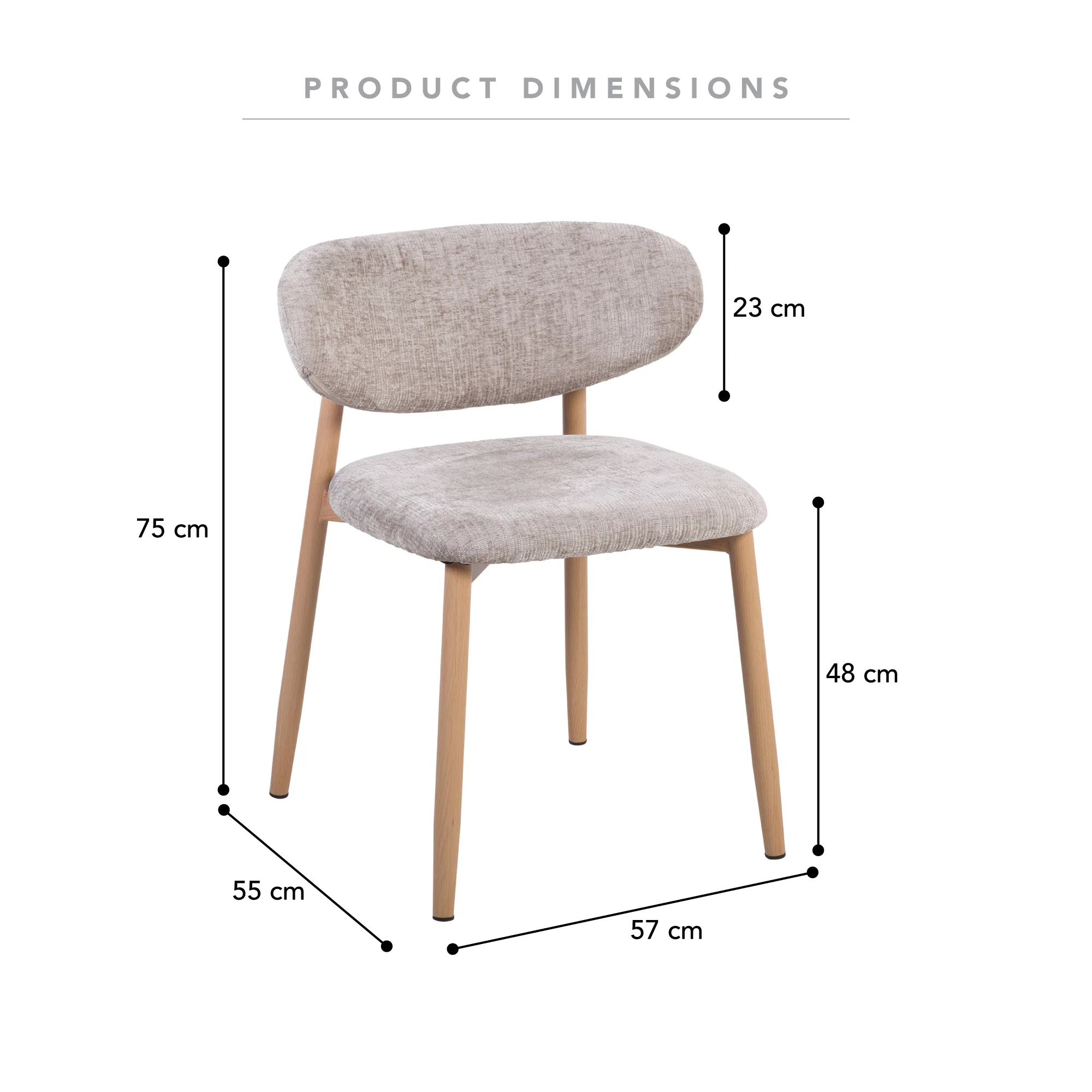 Richmond Set of 4 Dining Chairs Beige - Image 3