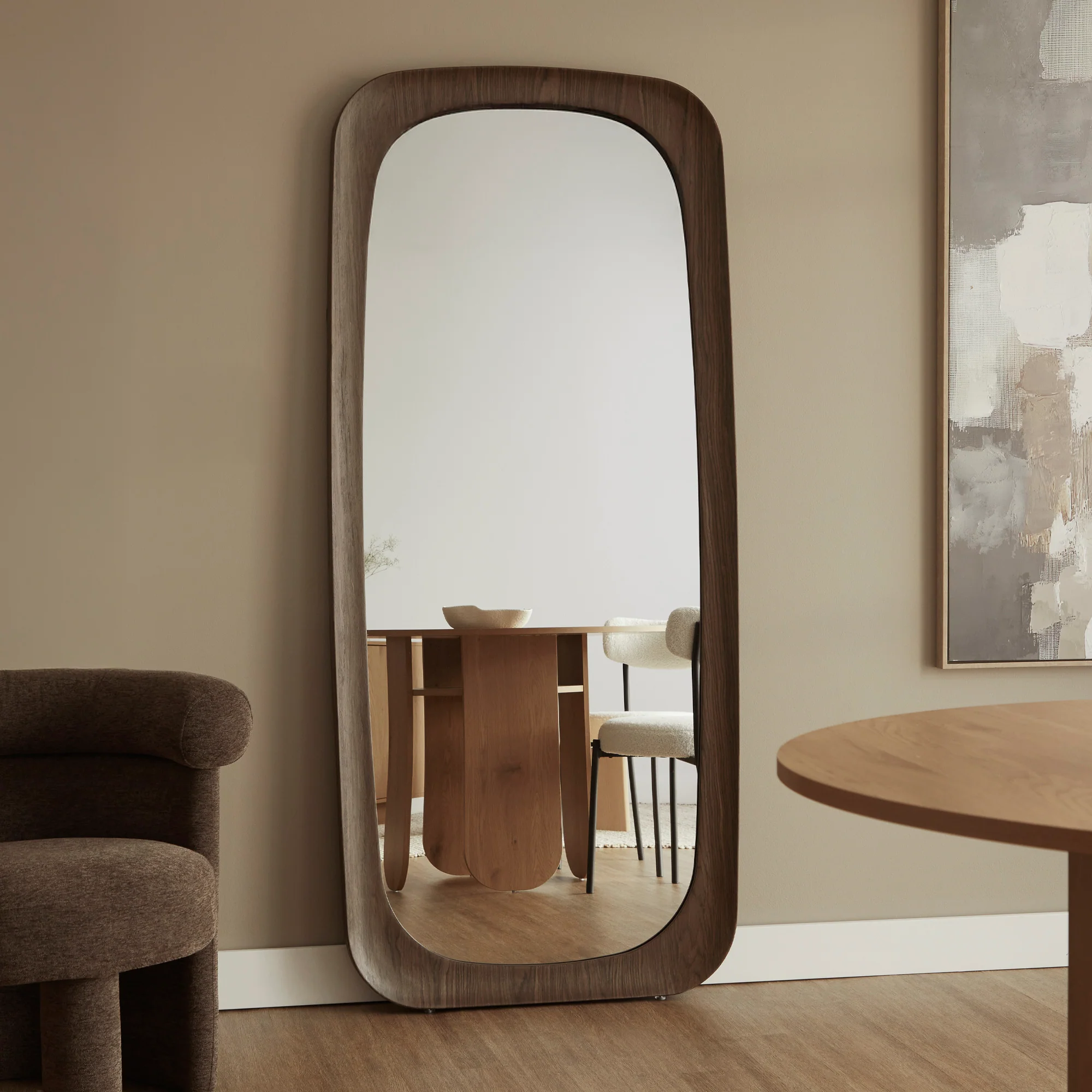 Rue 180cm Rectangle Mirror Walnut - Image 9