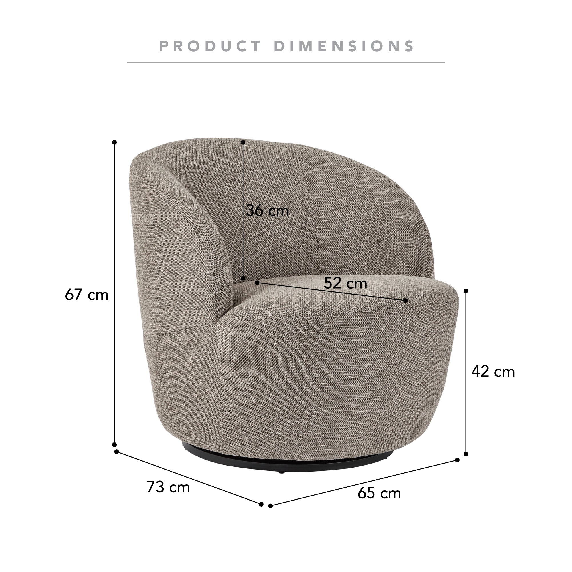 Sadie Swivel Armchair Mushroom - Image 3
