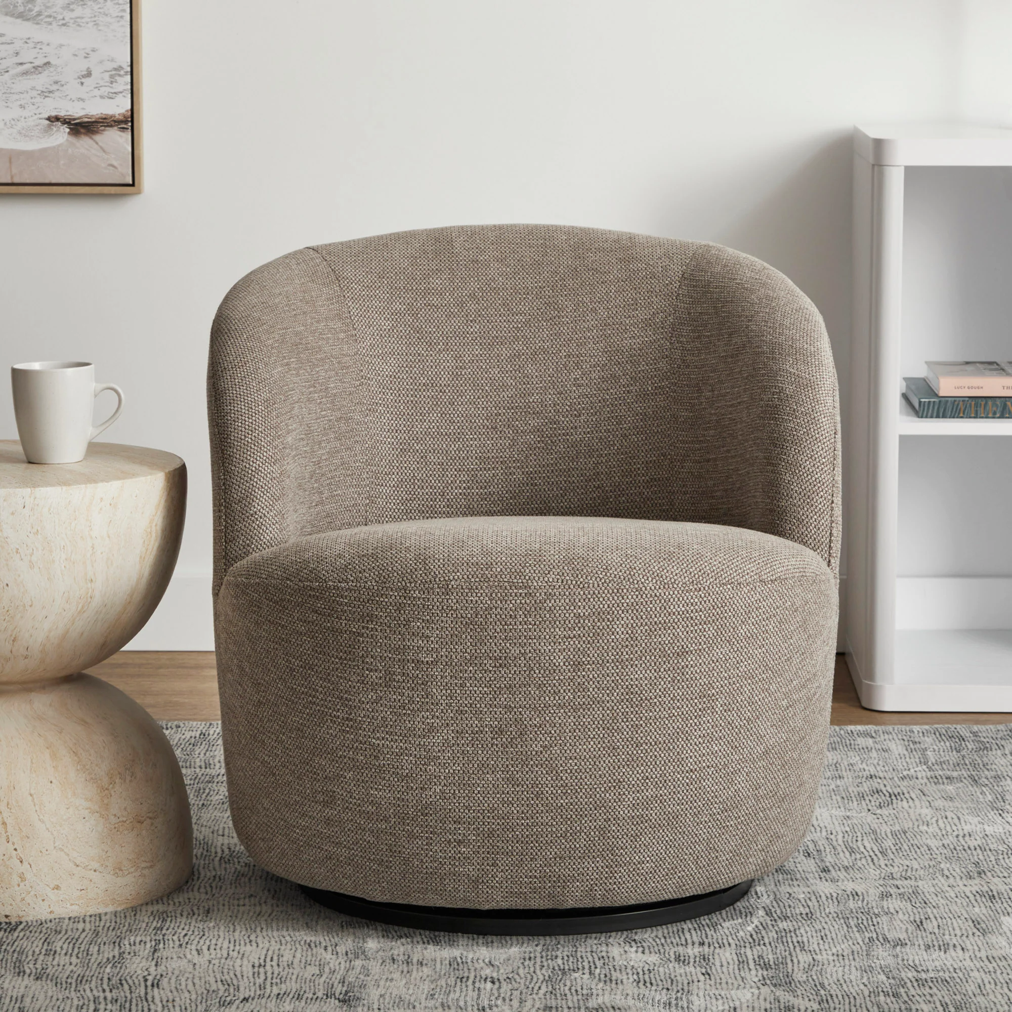 Sadie Swivel Armchair Mushroom - Image 5