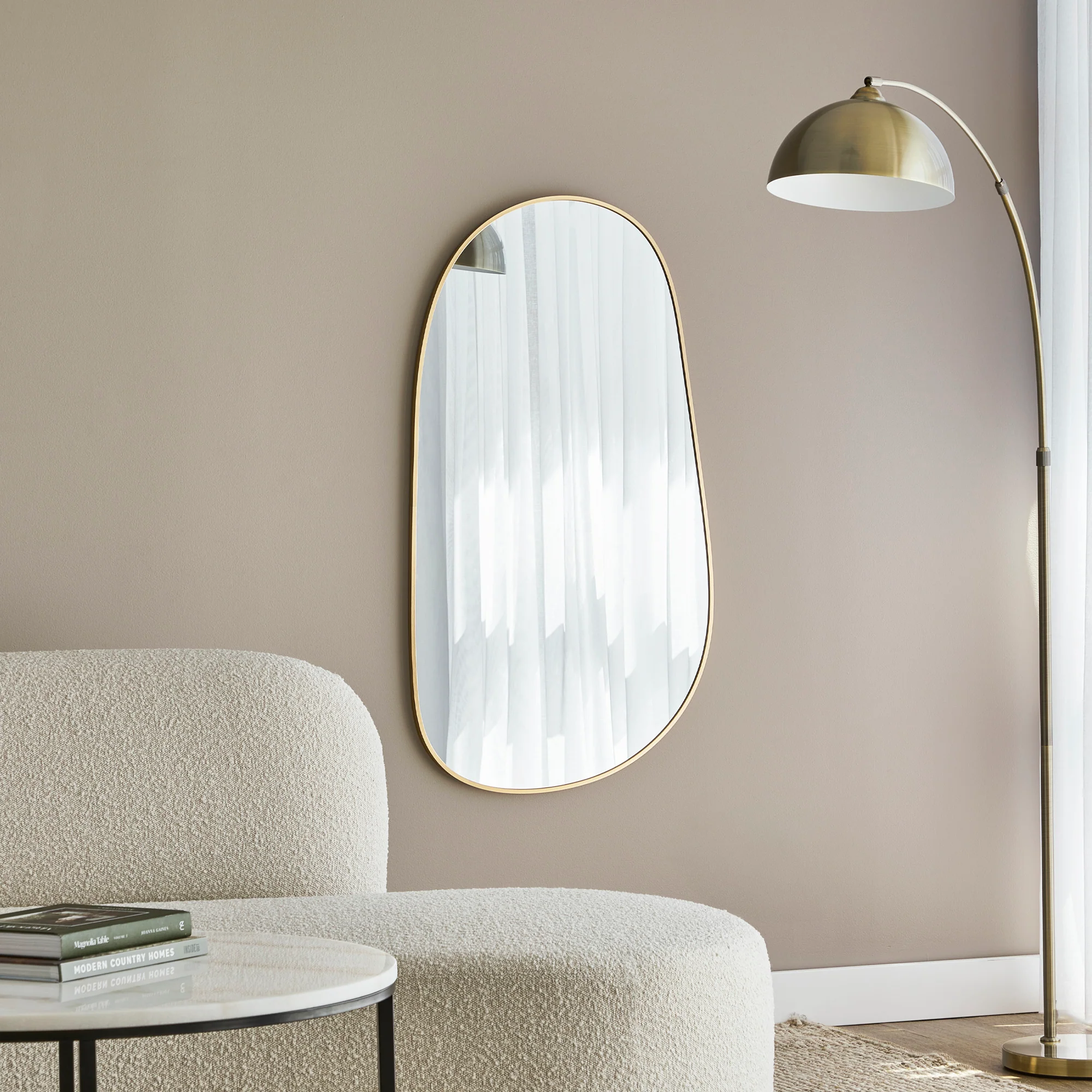 Sage 110cm Organic Mirror Gold - Image 4