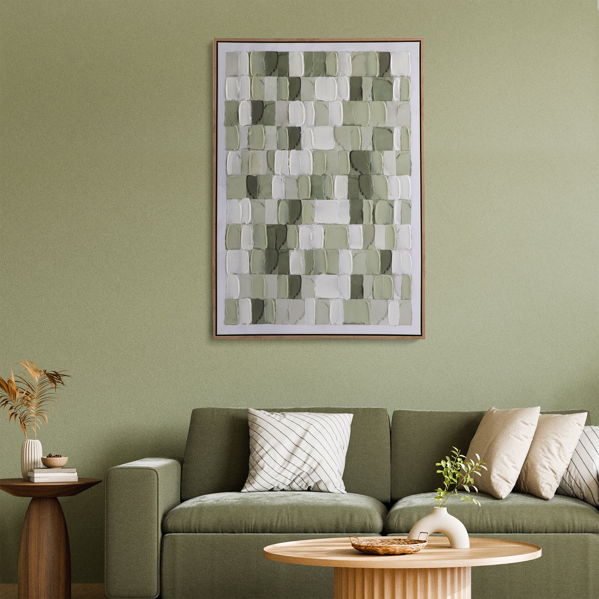 Sage Bricks Wall Art 70x100cm - Image 3