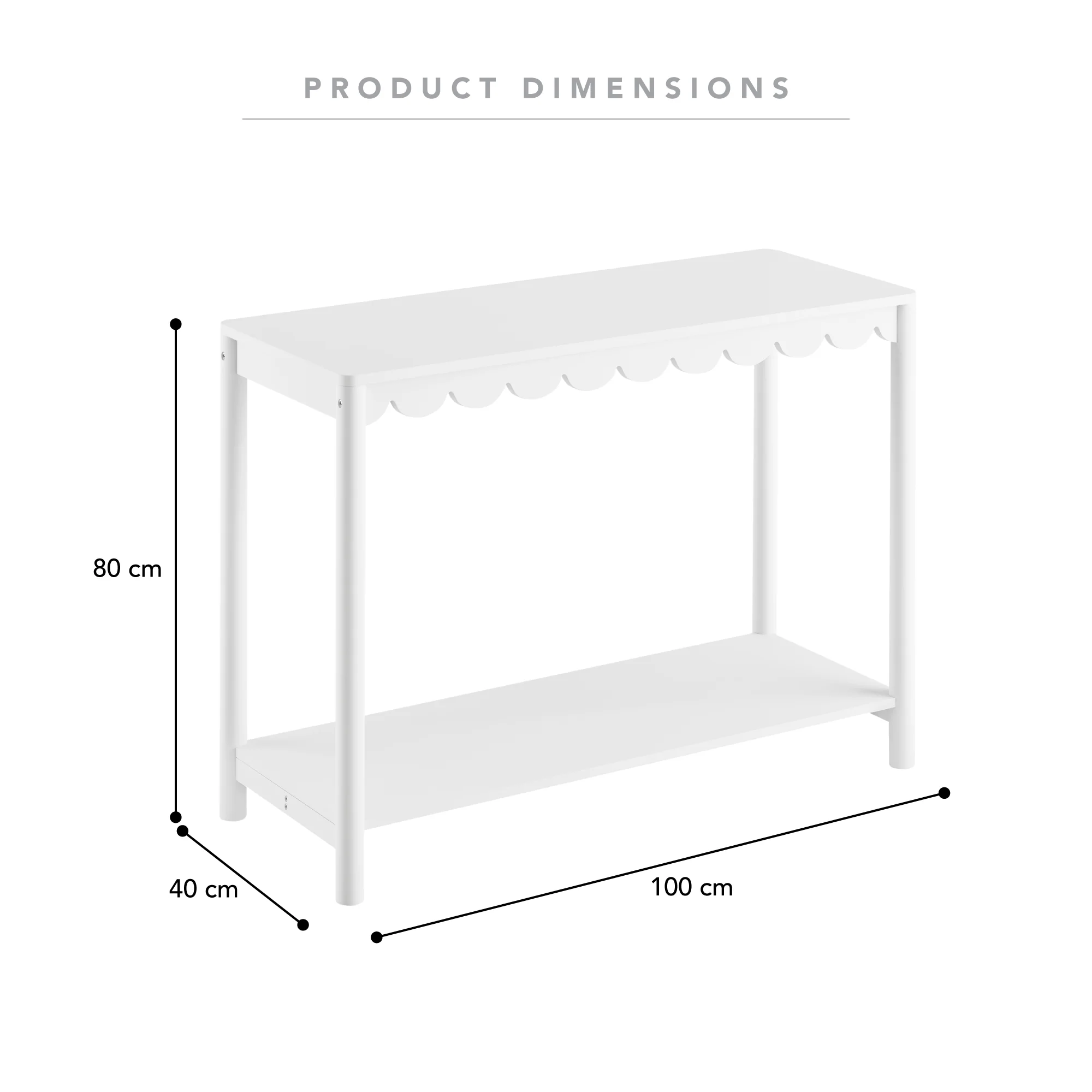 Sally Console Table White (100cm) - Image 3