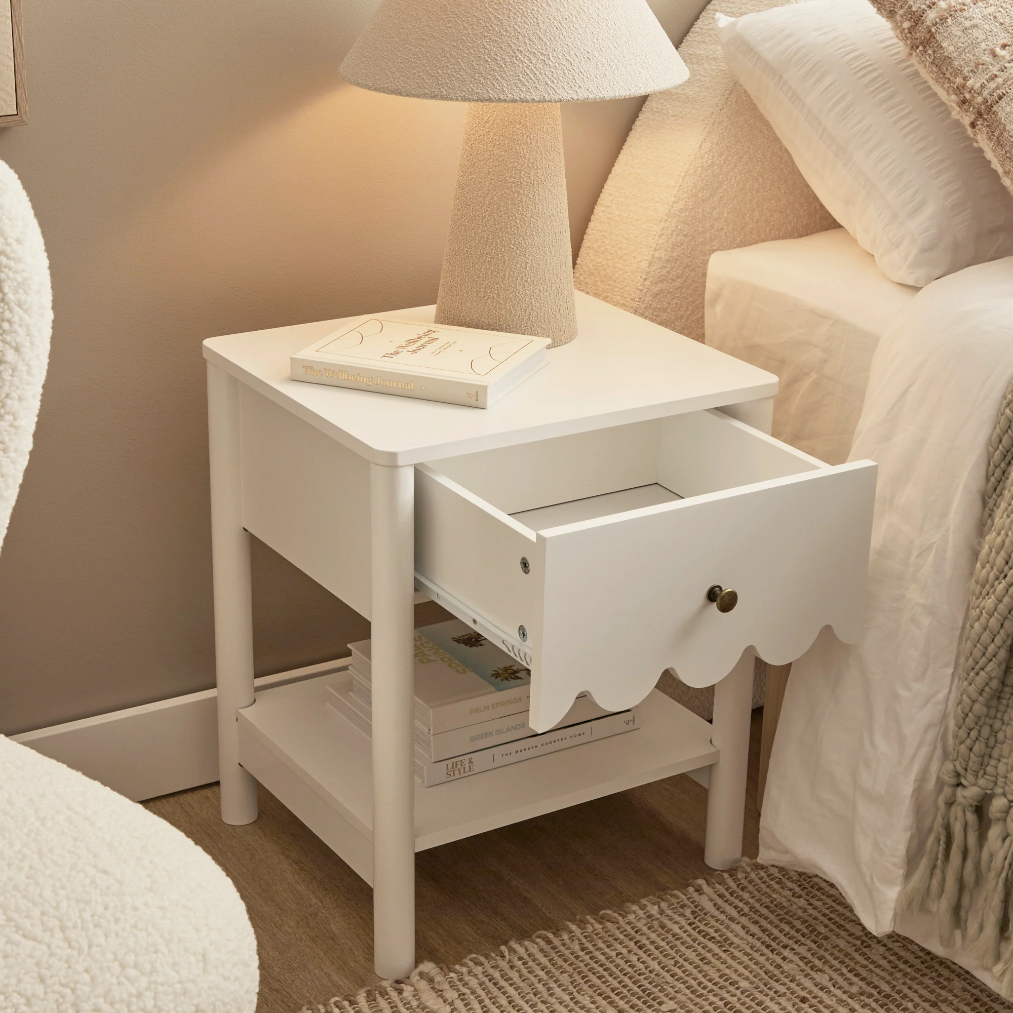 Sally Bedside Table White - Image 5