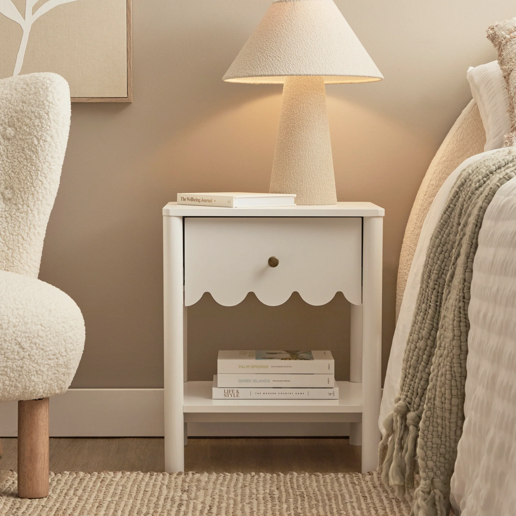 Sally Bedside Table White - Image 6