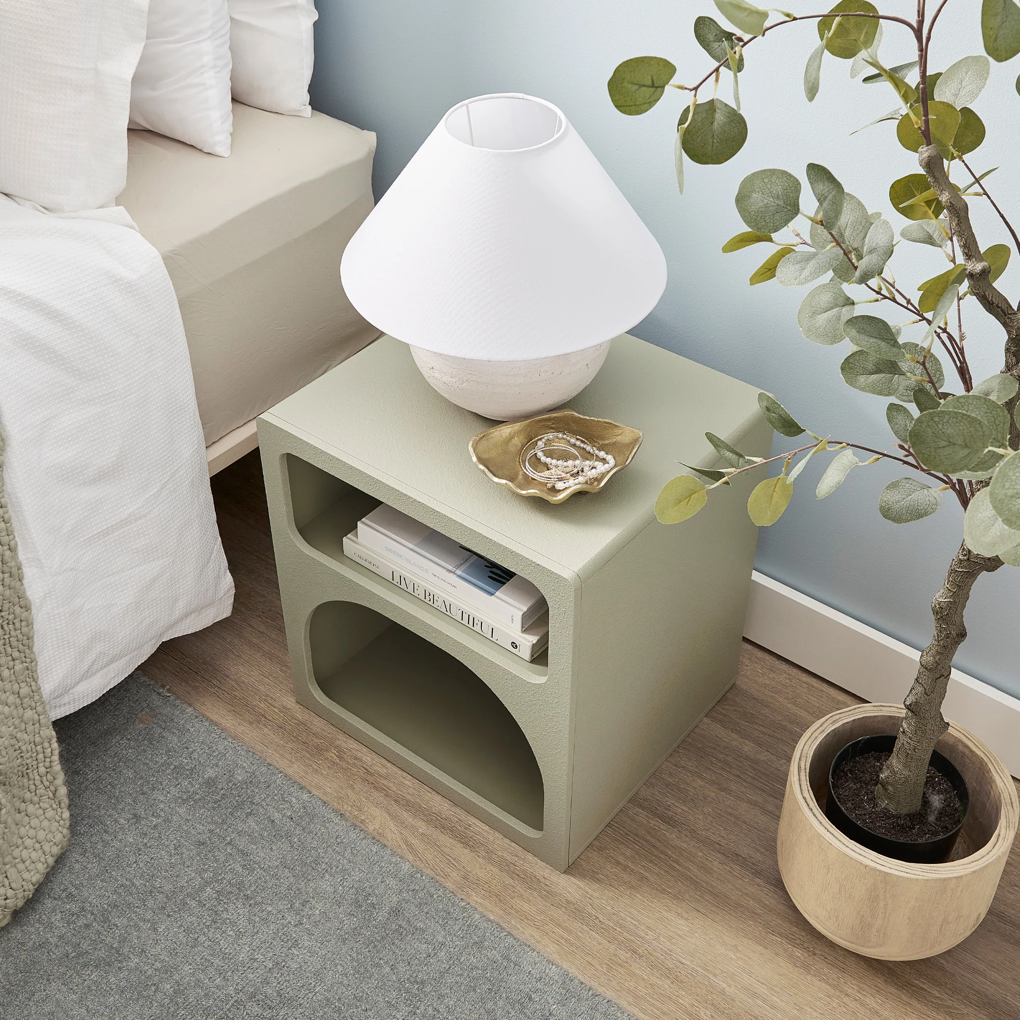 Santorini Bedside Table Green - Image 6
