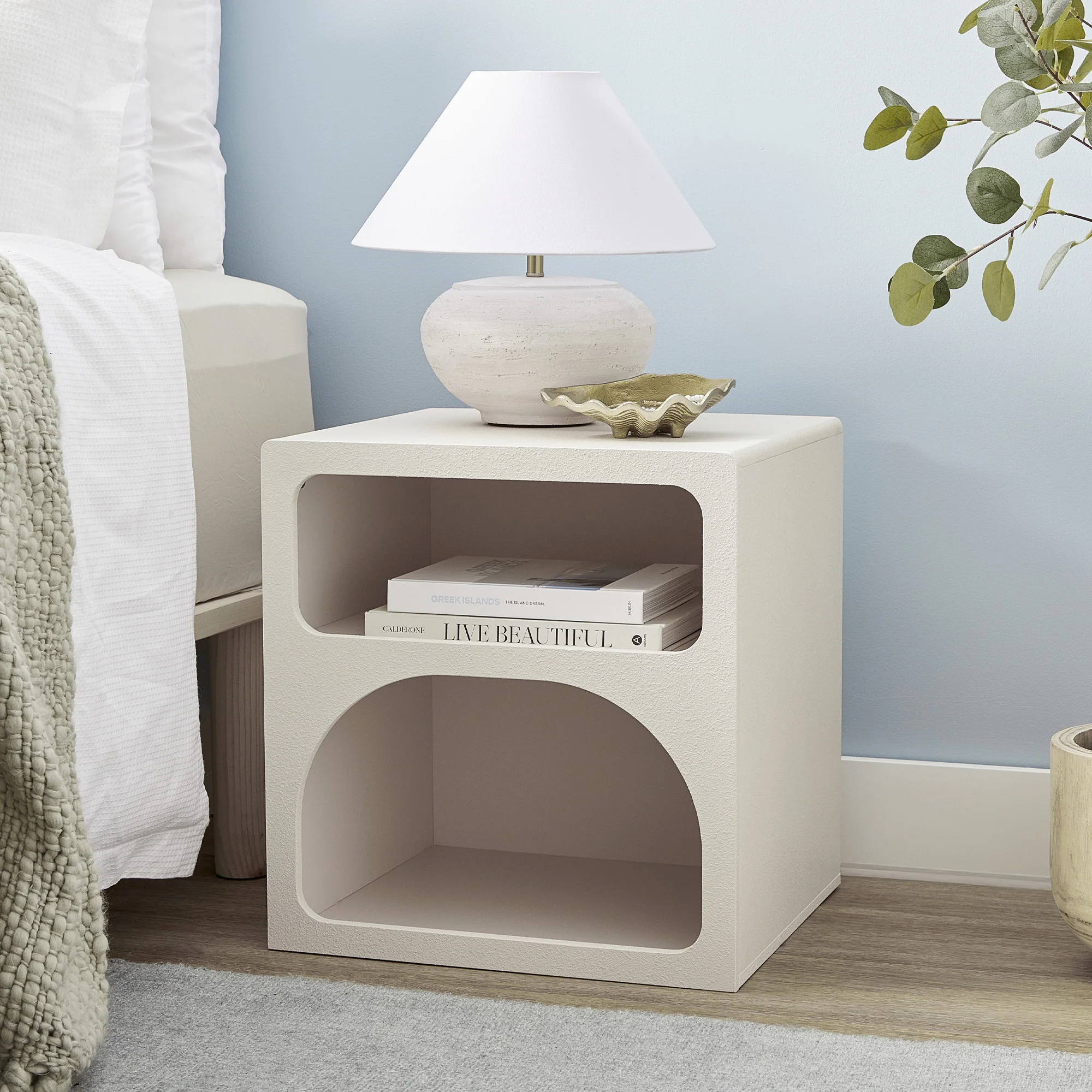Santorini Bedside Table Off-White (Set of 2) - Image 2