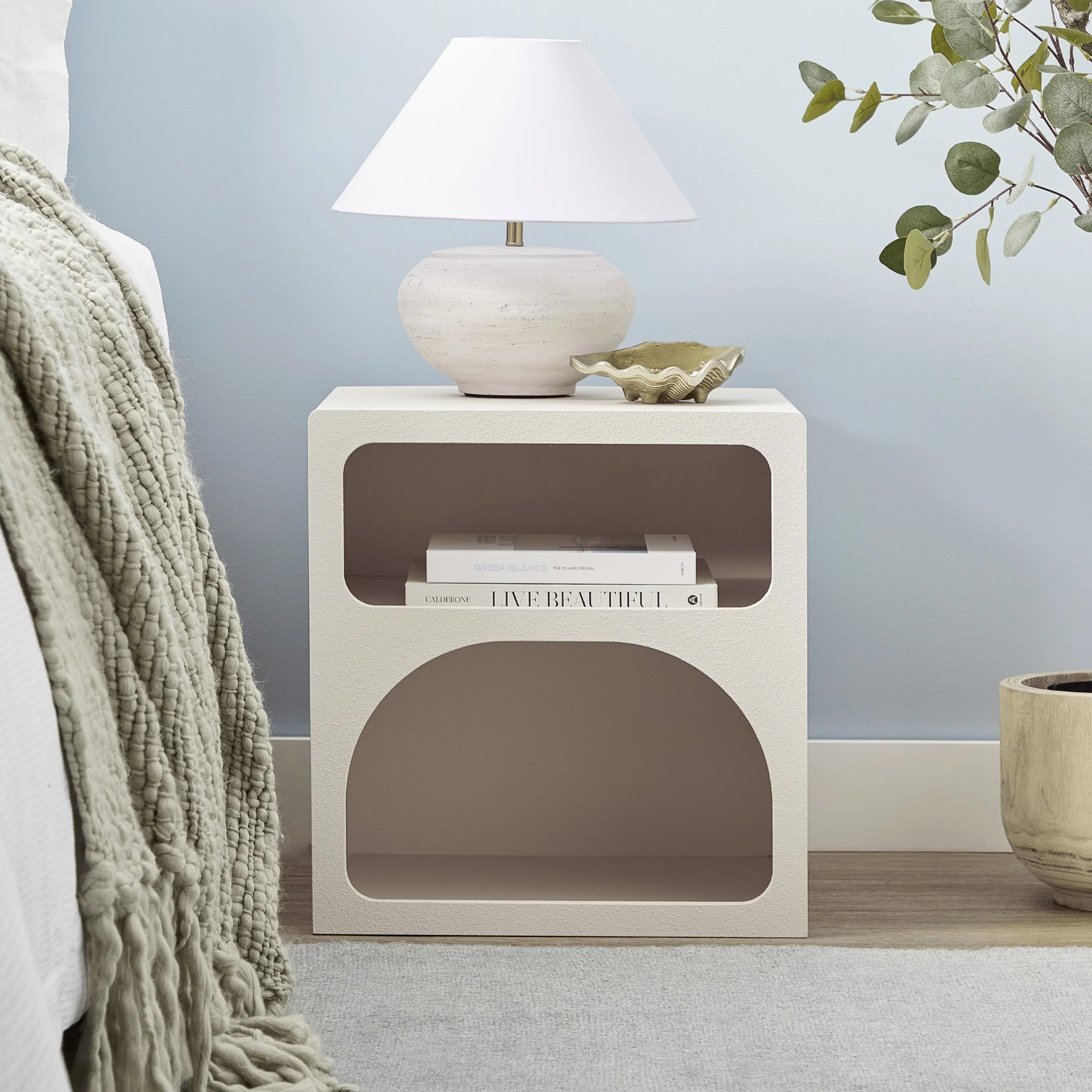 Santorini Bedside Table Off-White (Set of 2) - Image 4