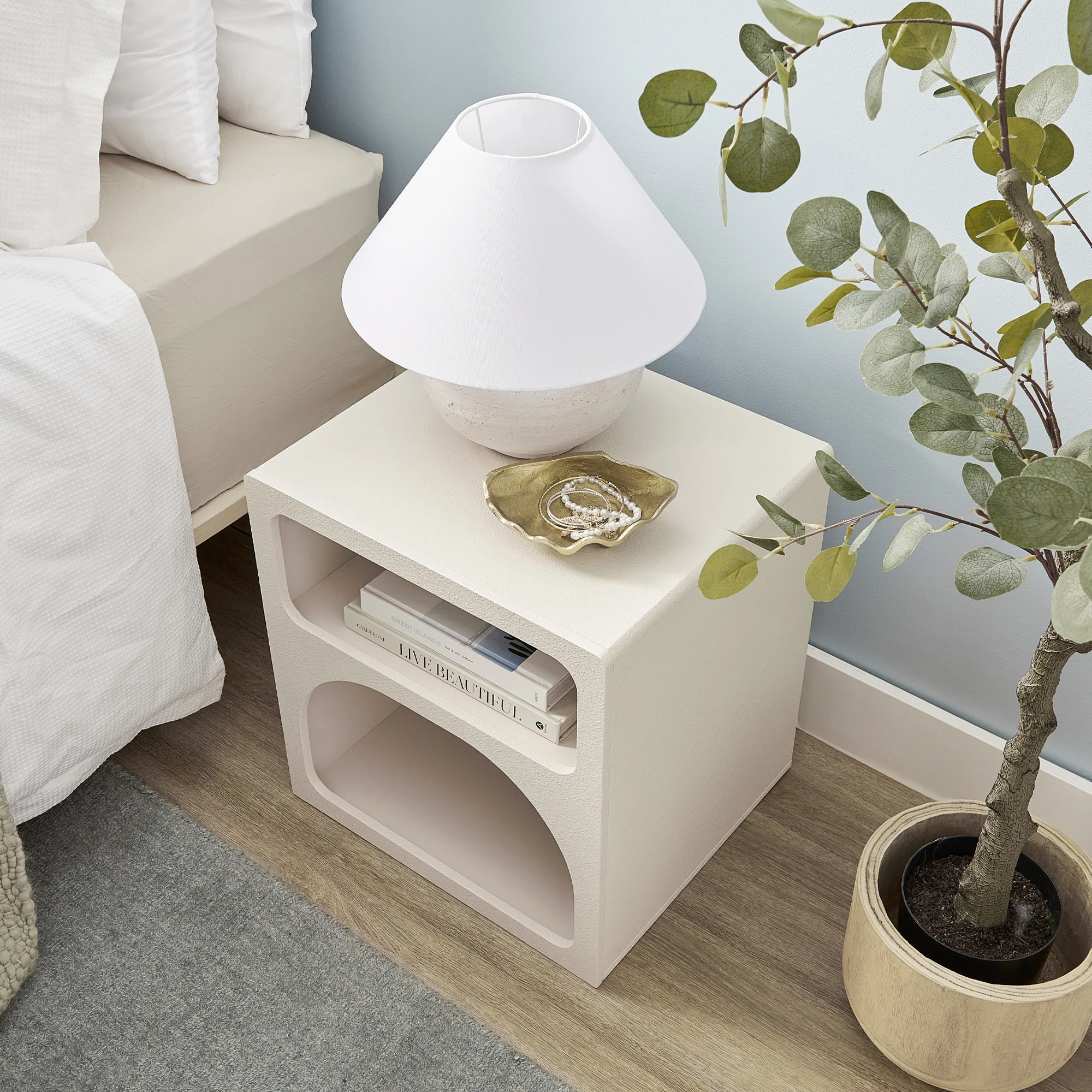 Santorini Bedside Table Off-White (Set of 2) - Image 6