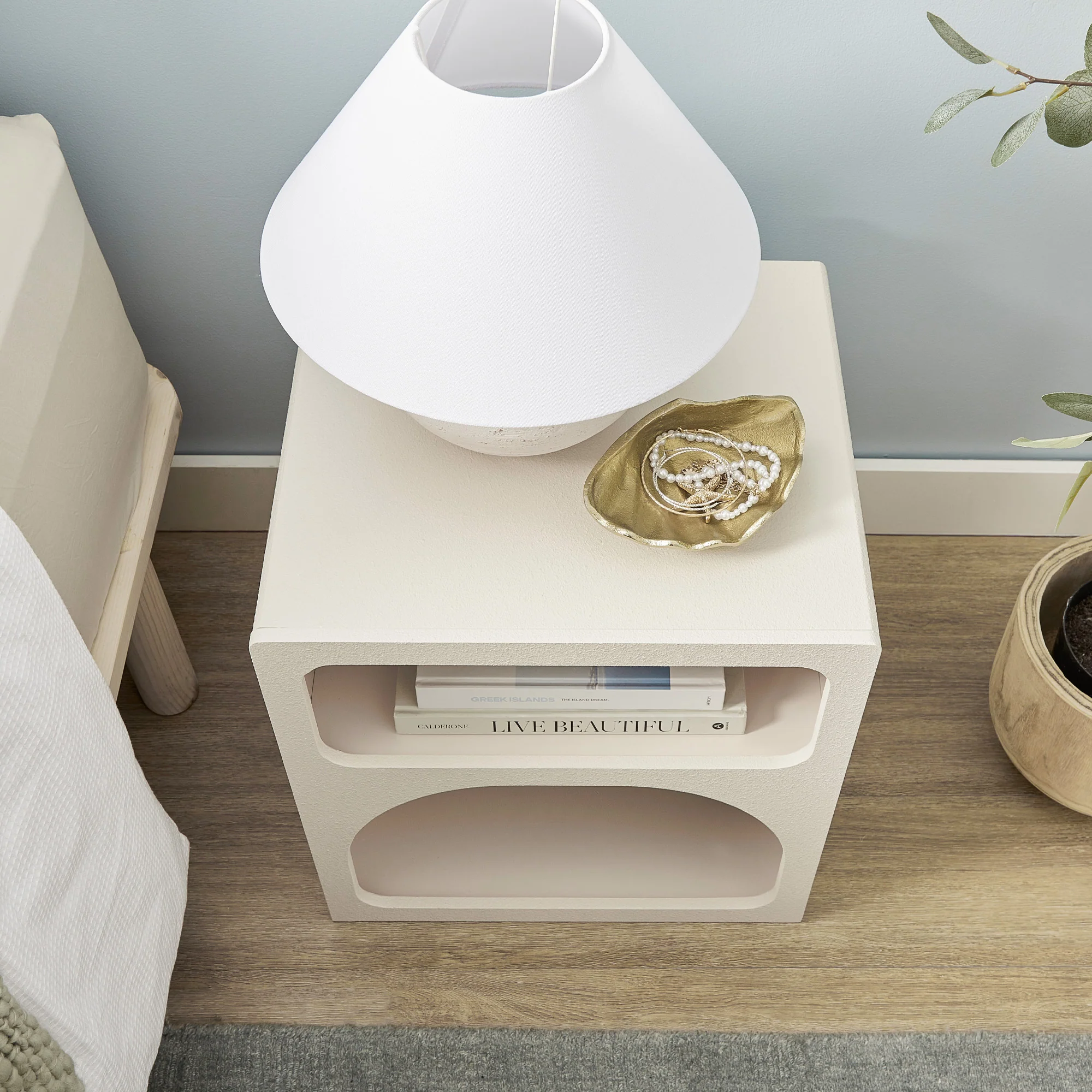 Santorini Bedside Table Off-White (Set of 2) - Image 7