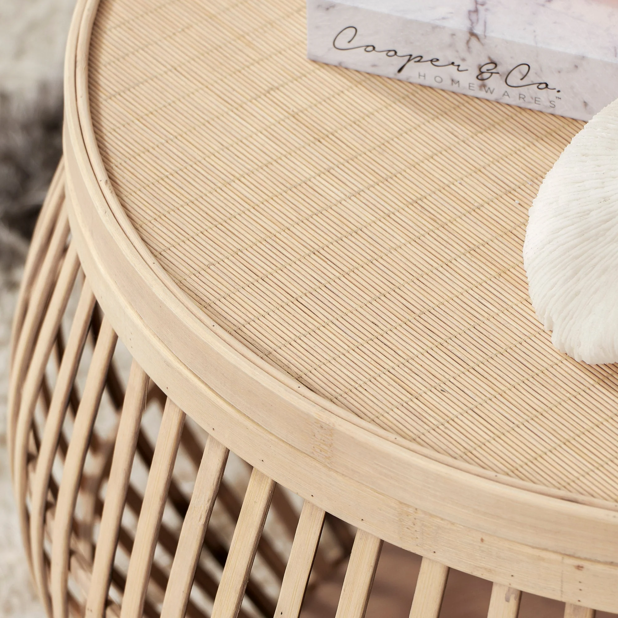 Sara Set of 2 Bamboo Coffee Tables - Image 4